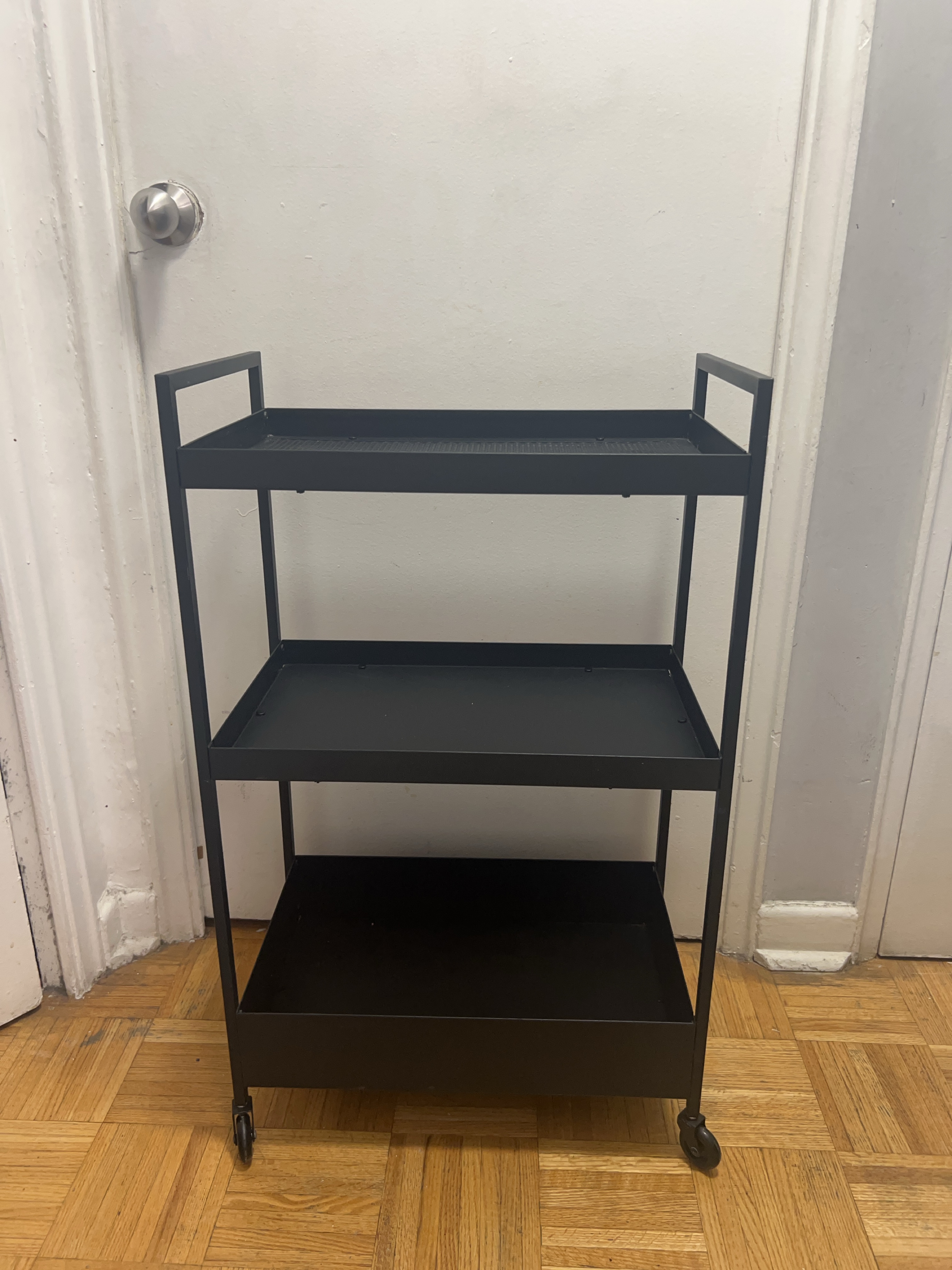 Black Metal Rolling Cart - 3 Tier thumbnail