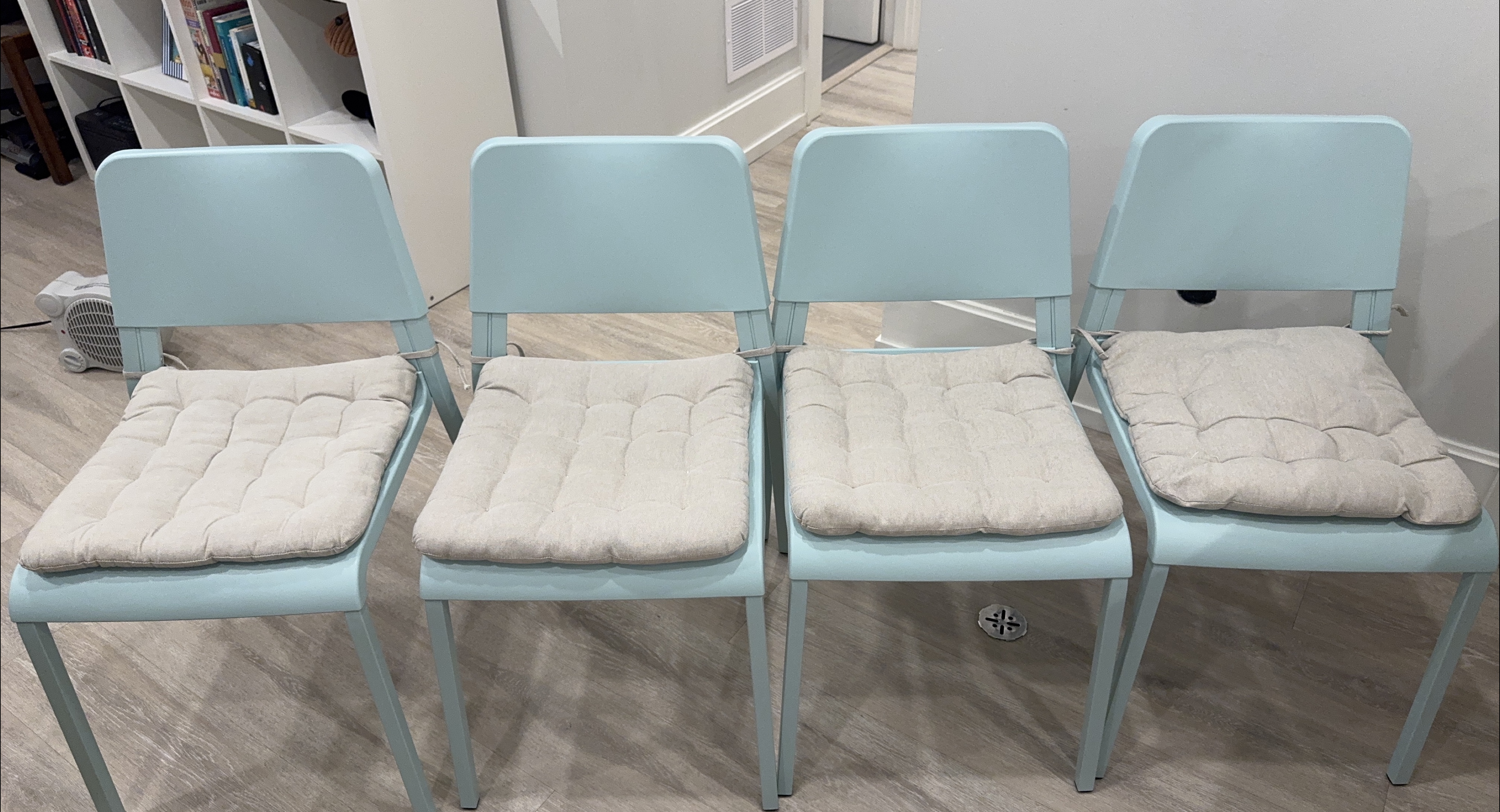 Set of Blue Chairs with Cushions thumbnail