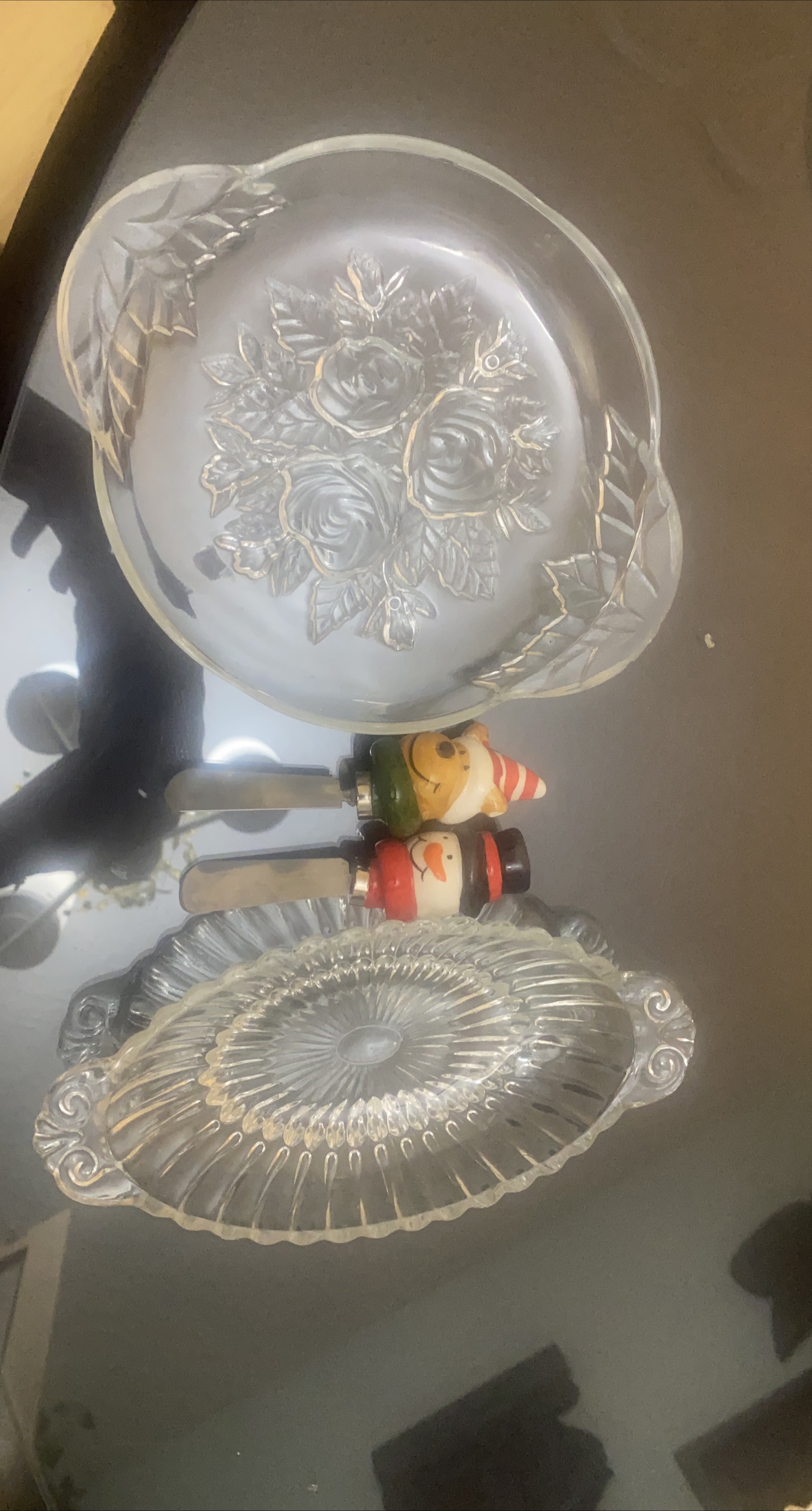 Glass Serving Dishes with Knives thumbnail