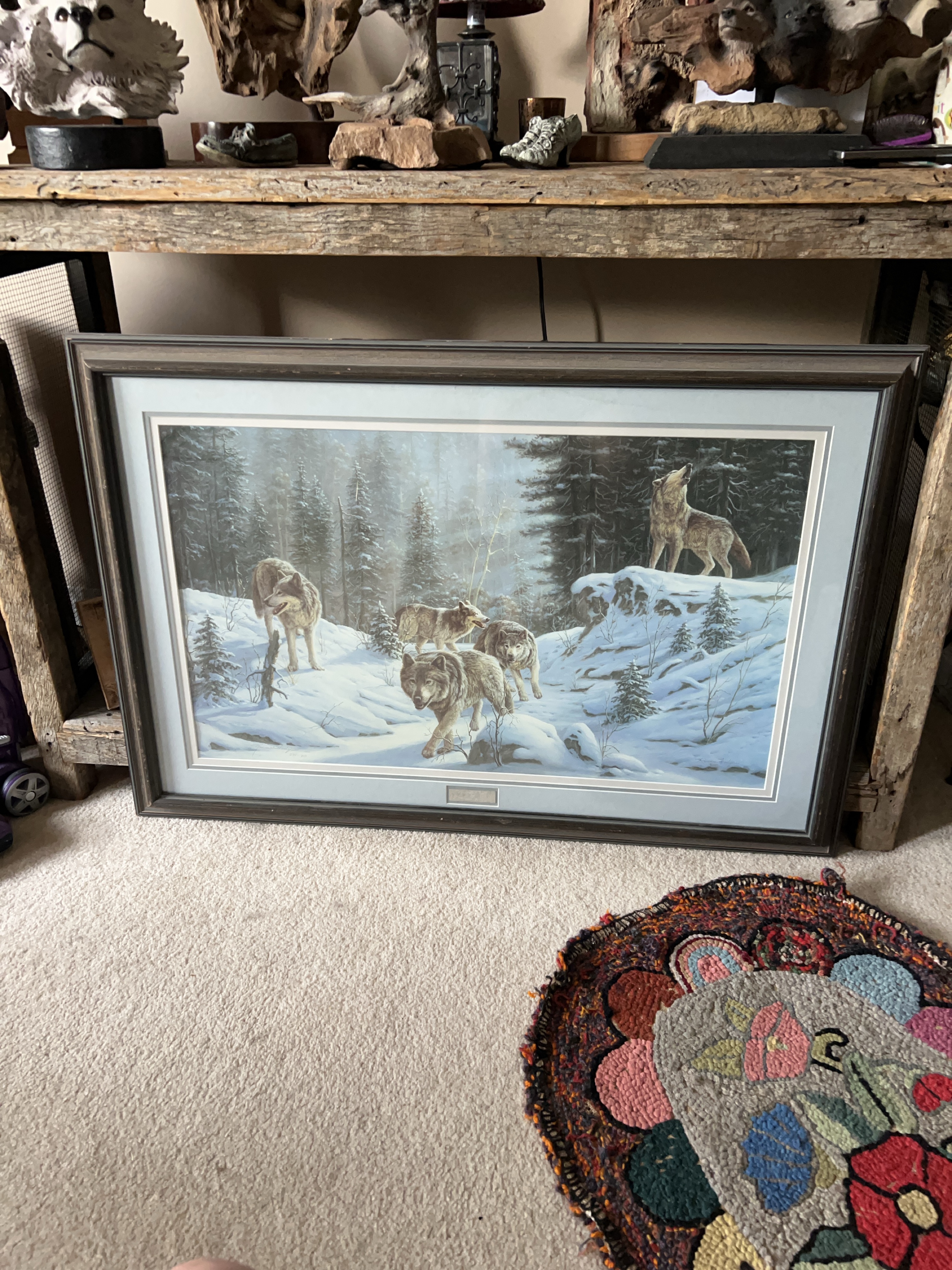 Framed Wolf Painting thumbnail
