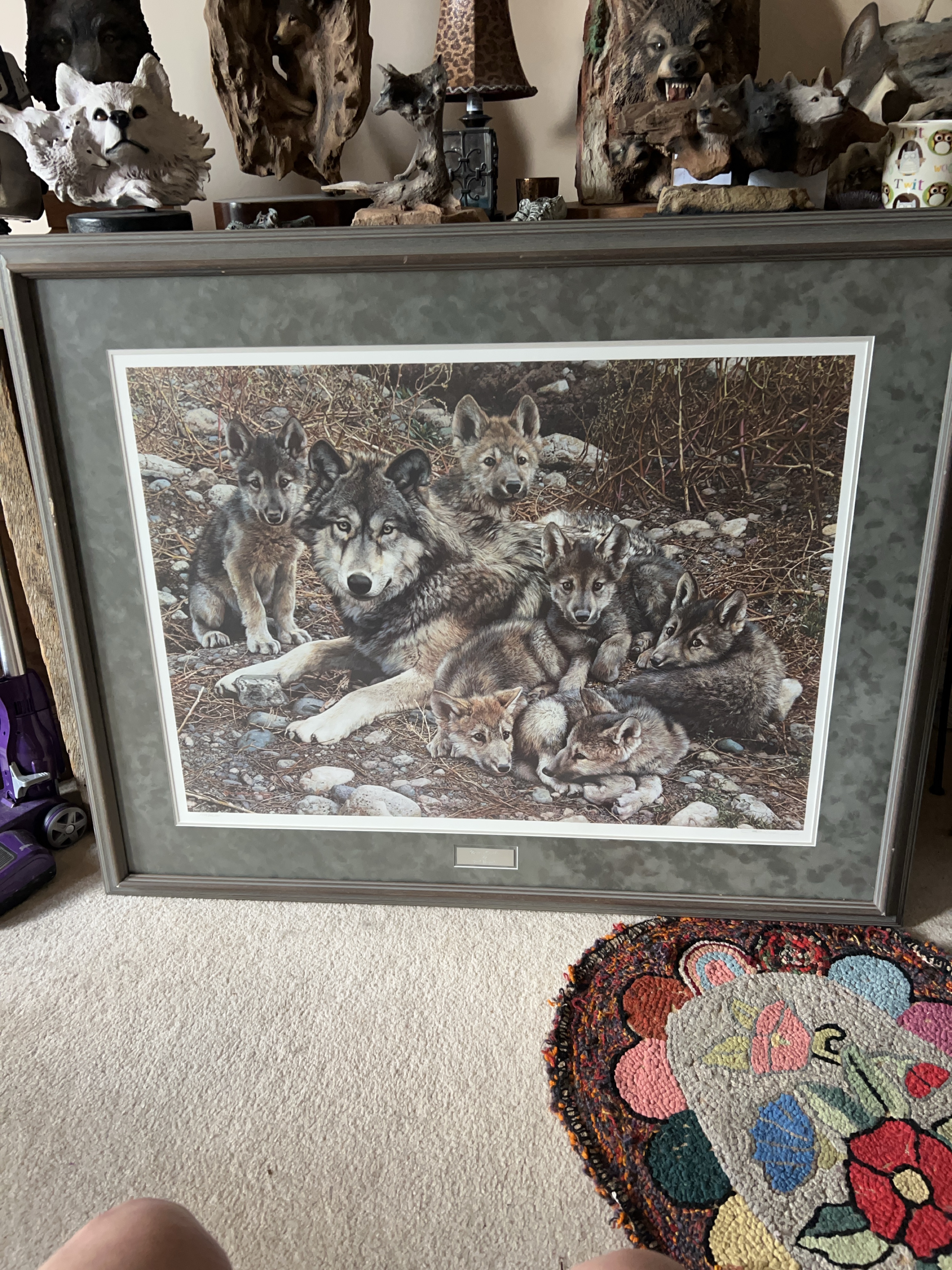 Framed Wolf Print called mother’s den thumbnail