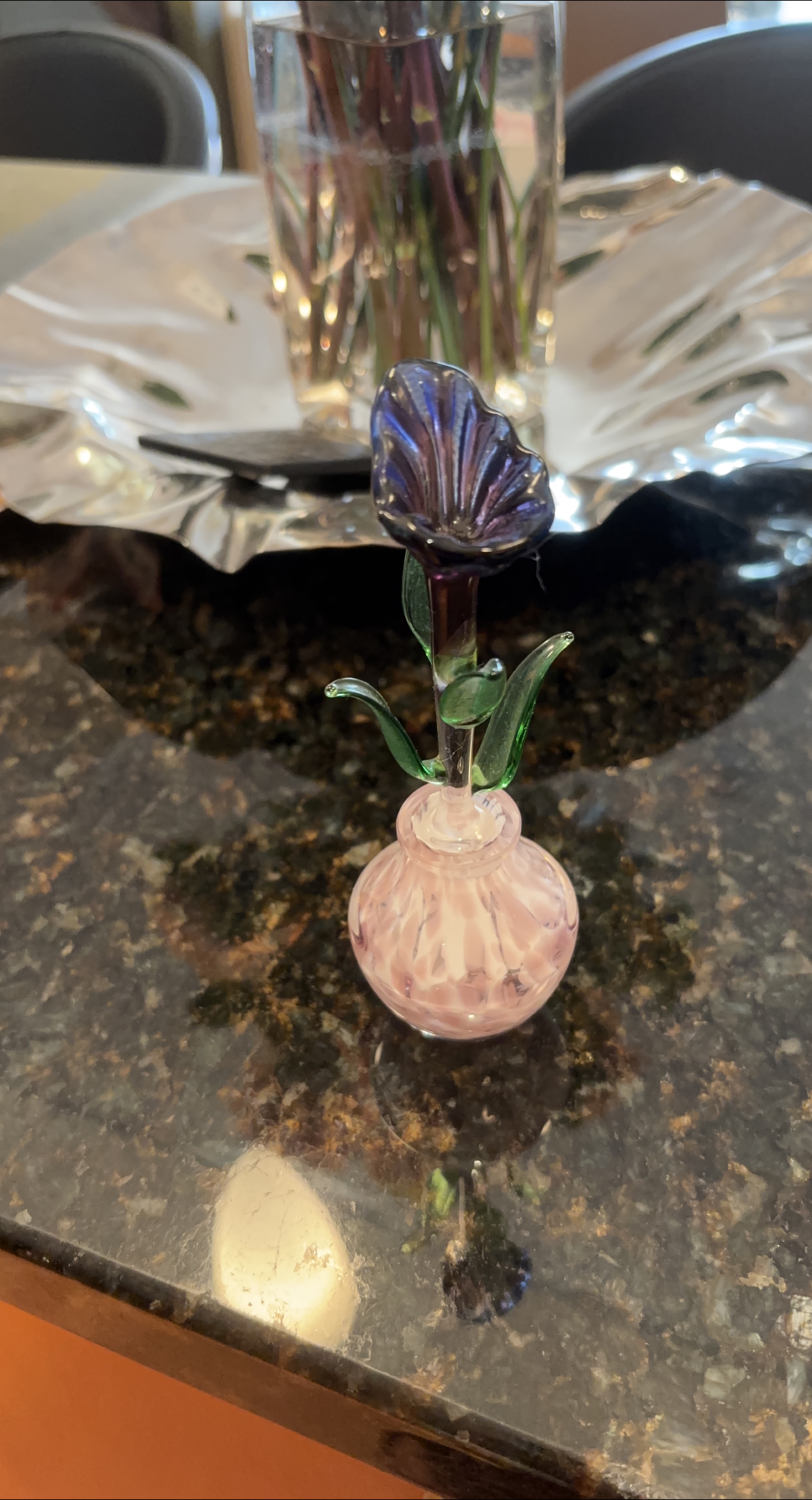 Glass Flower Figurine perfume bottle thumbnail