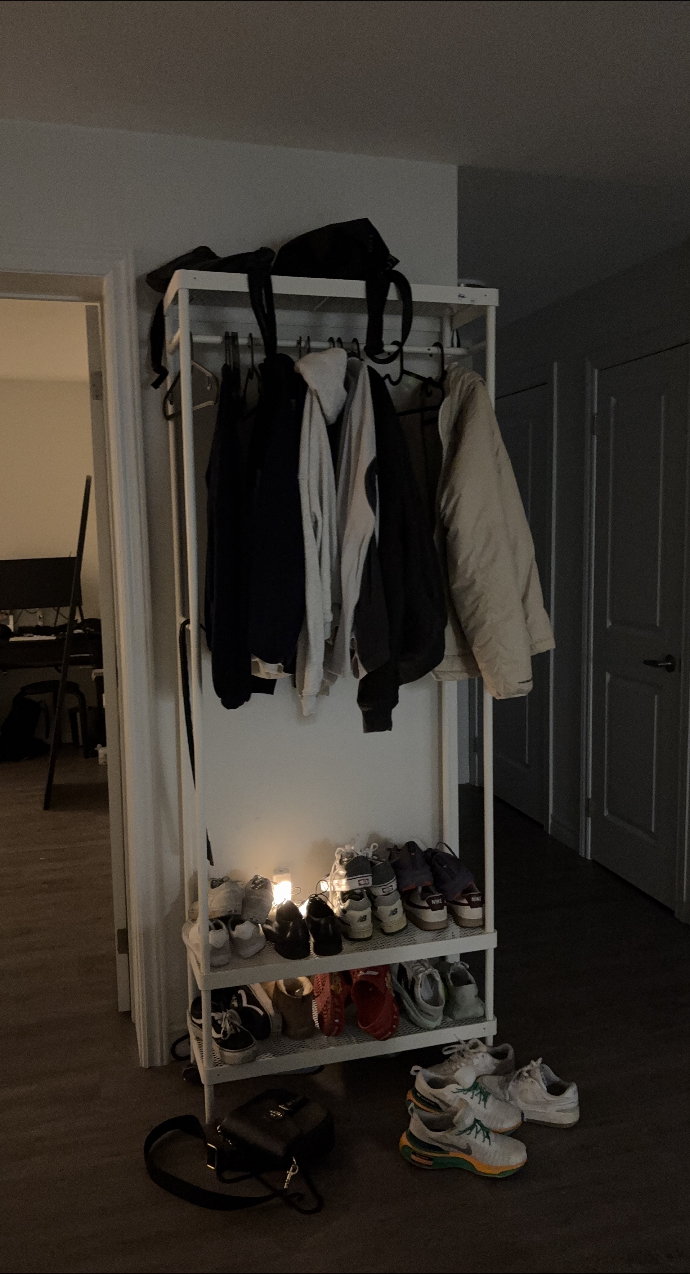 White Rack with Shelves and Hanging Space thumbnail