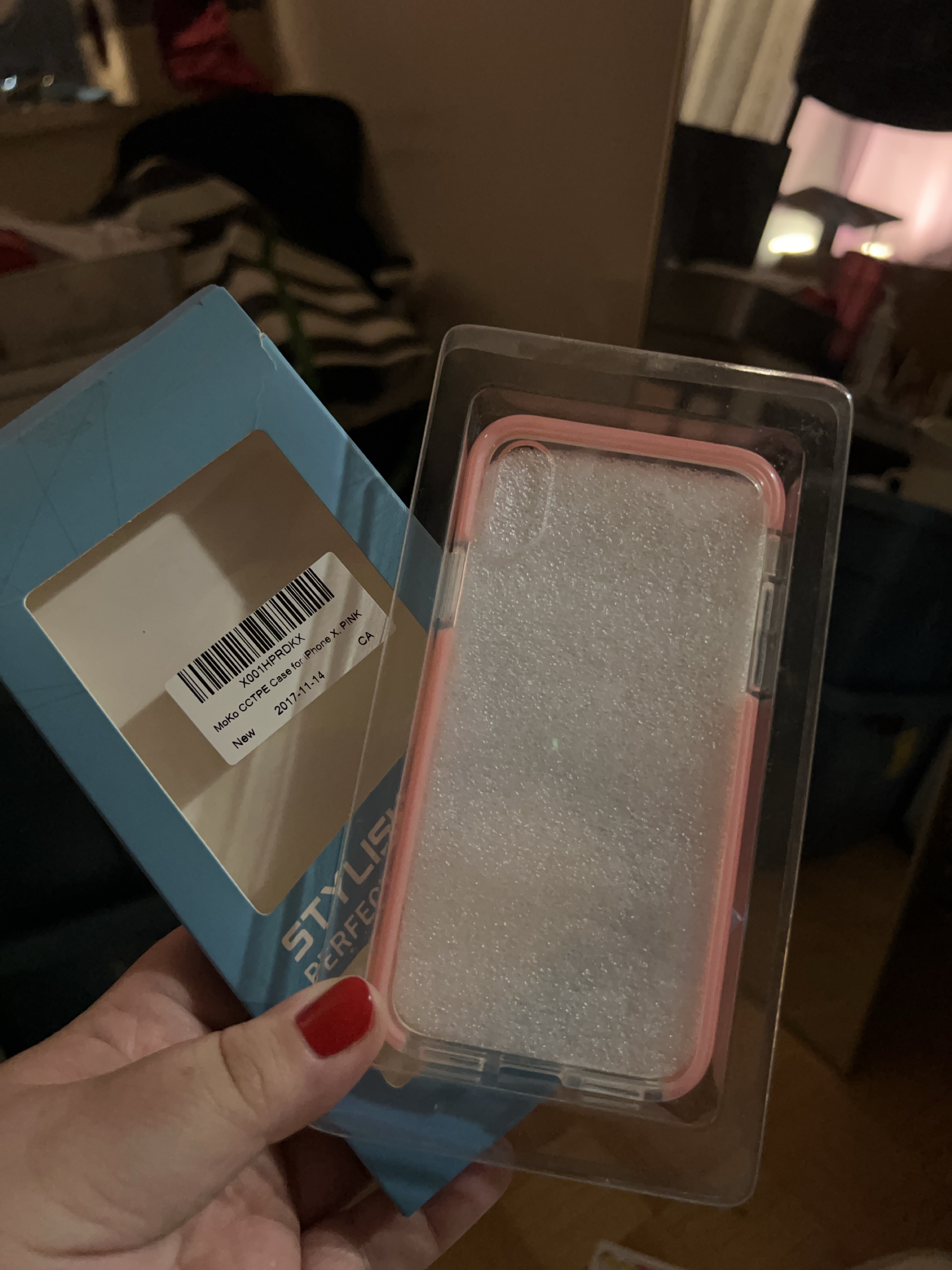 Pink trim iPhone X Case thumbnail