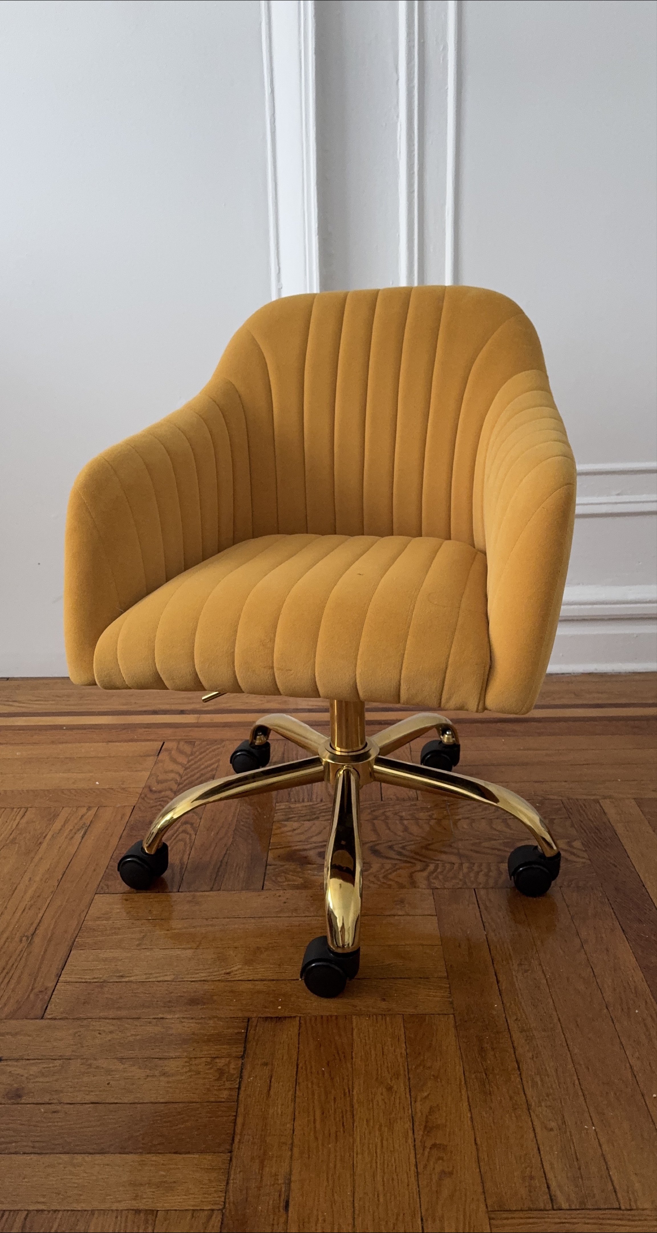 Yellow Velvet Office Chair thumbnail