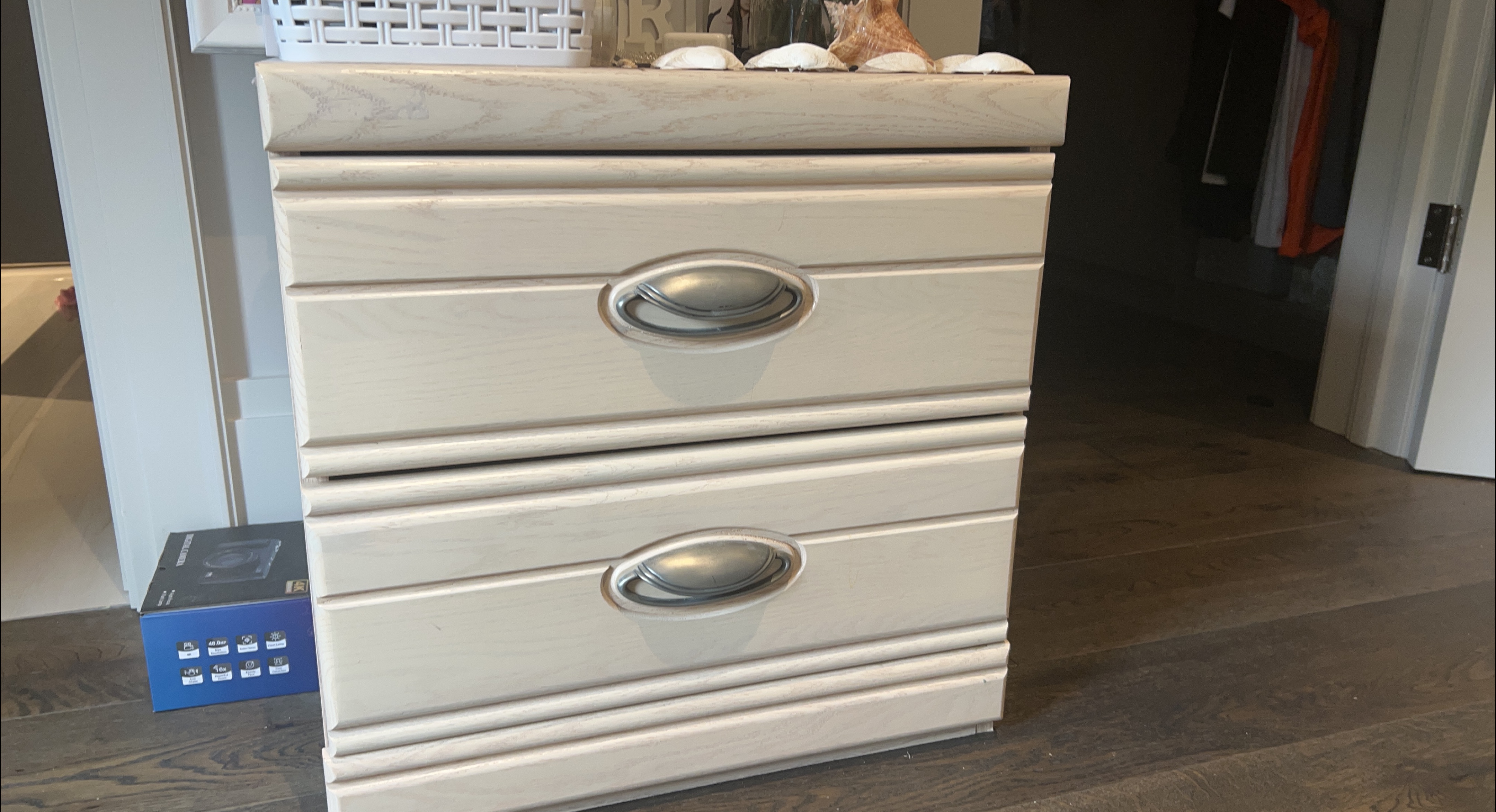 Light Beige 2-Drawer Nightstand