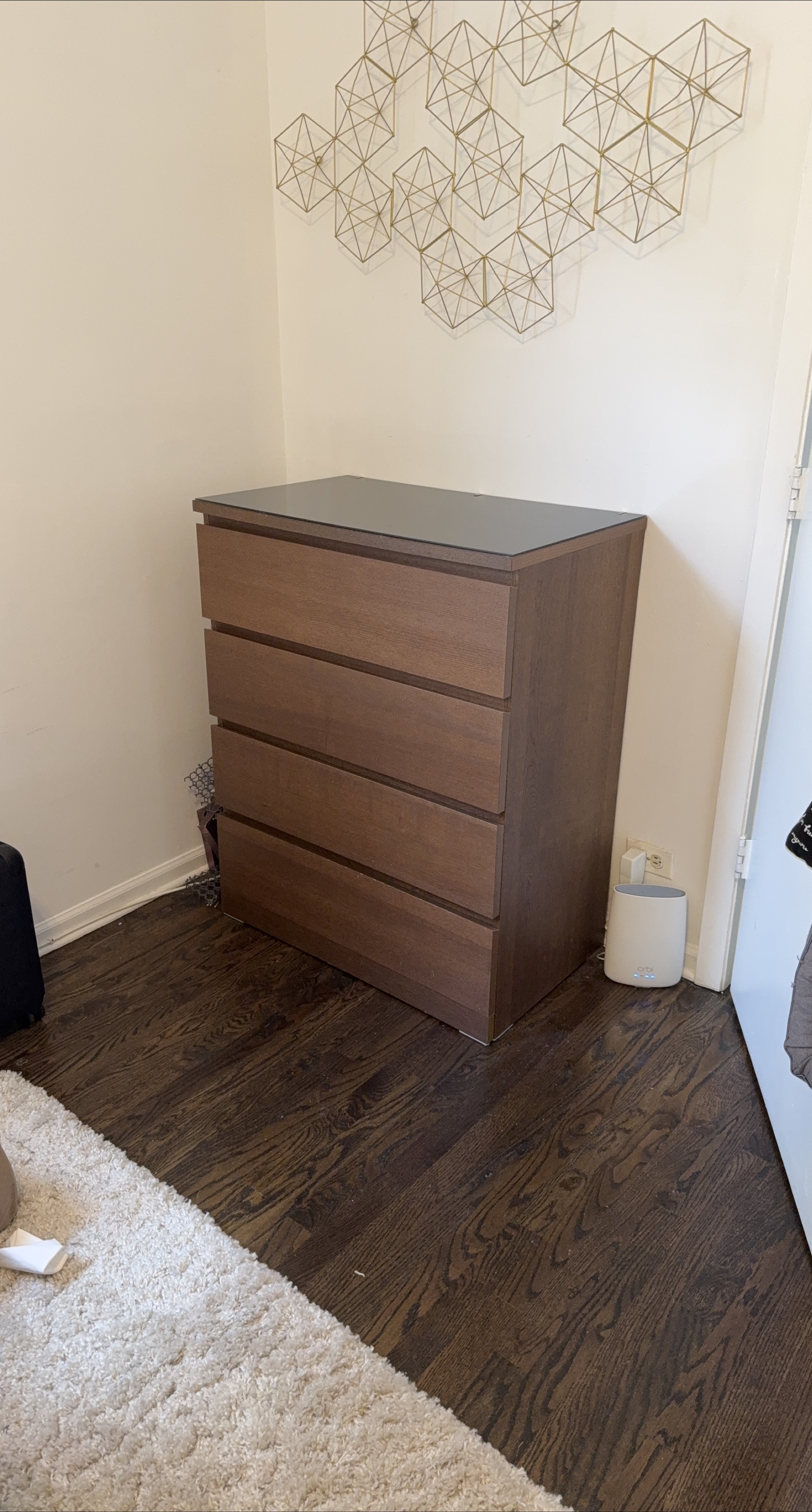 Malm 4-Drawer Chest with glass top thumbnail