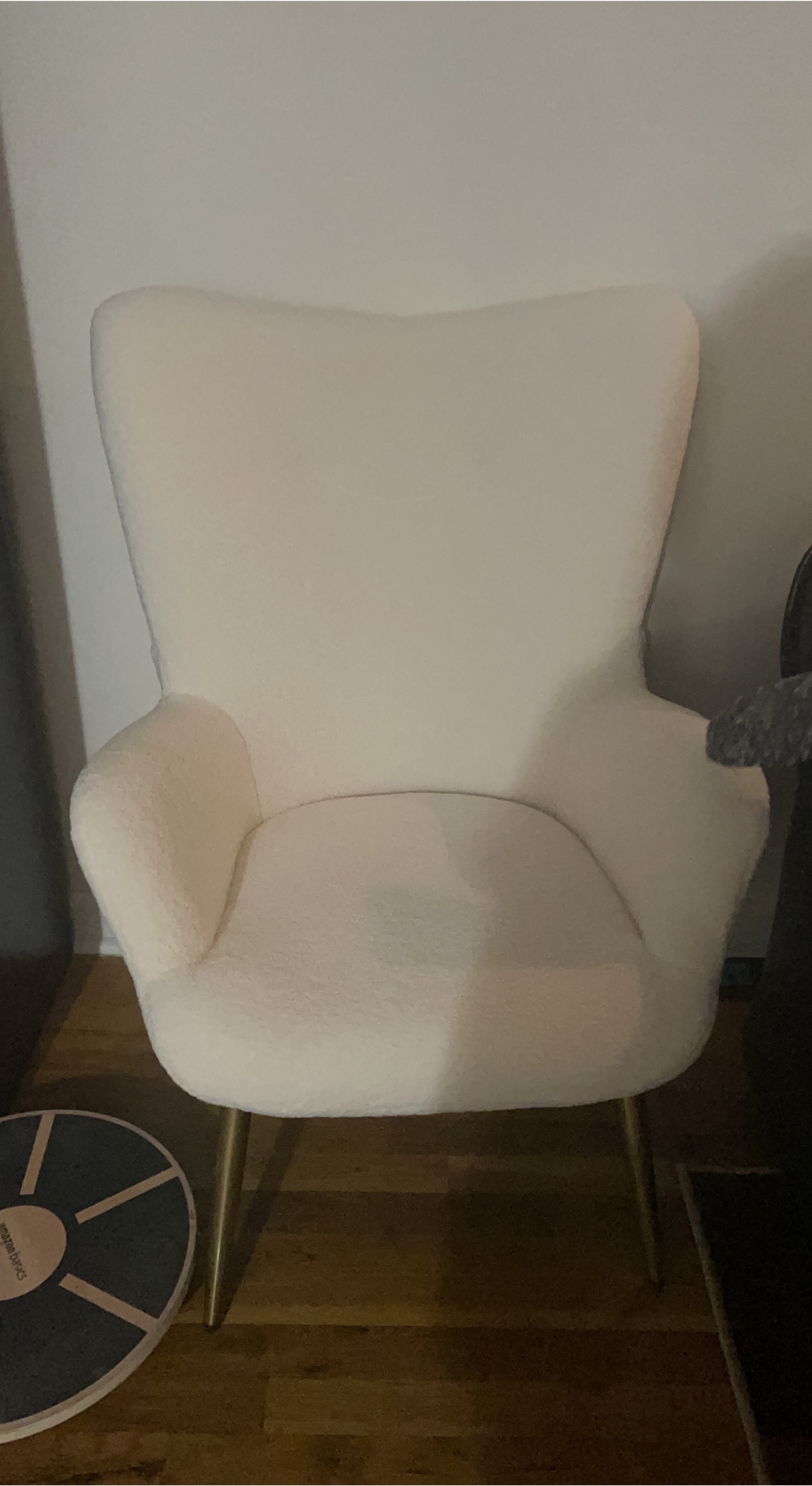 Cream Boucle Accent Chair