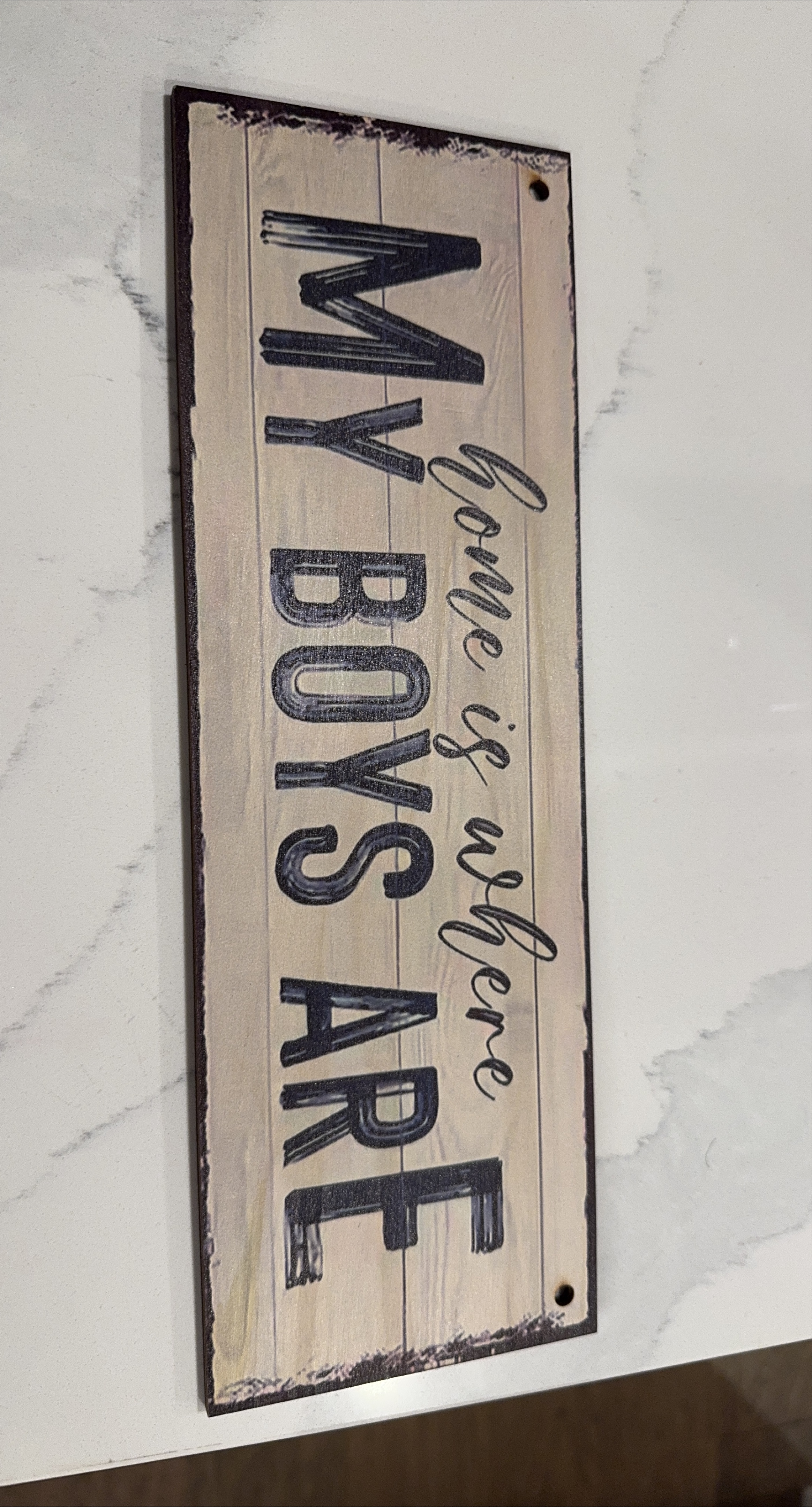 Home is Where My Boys Are Sign