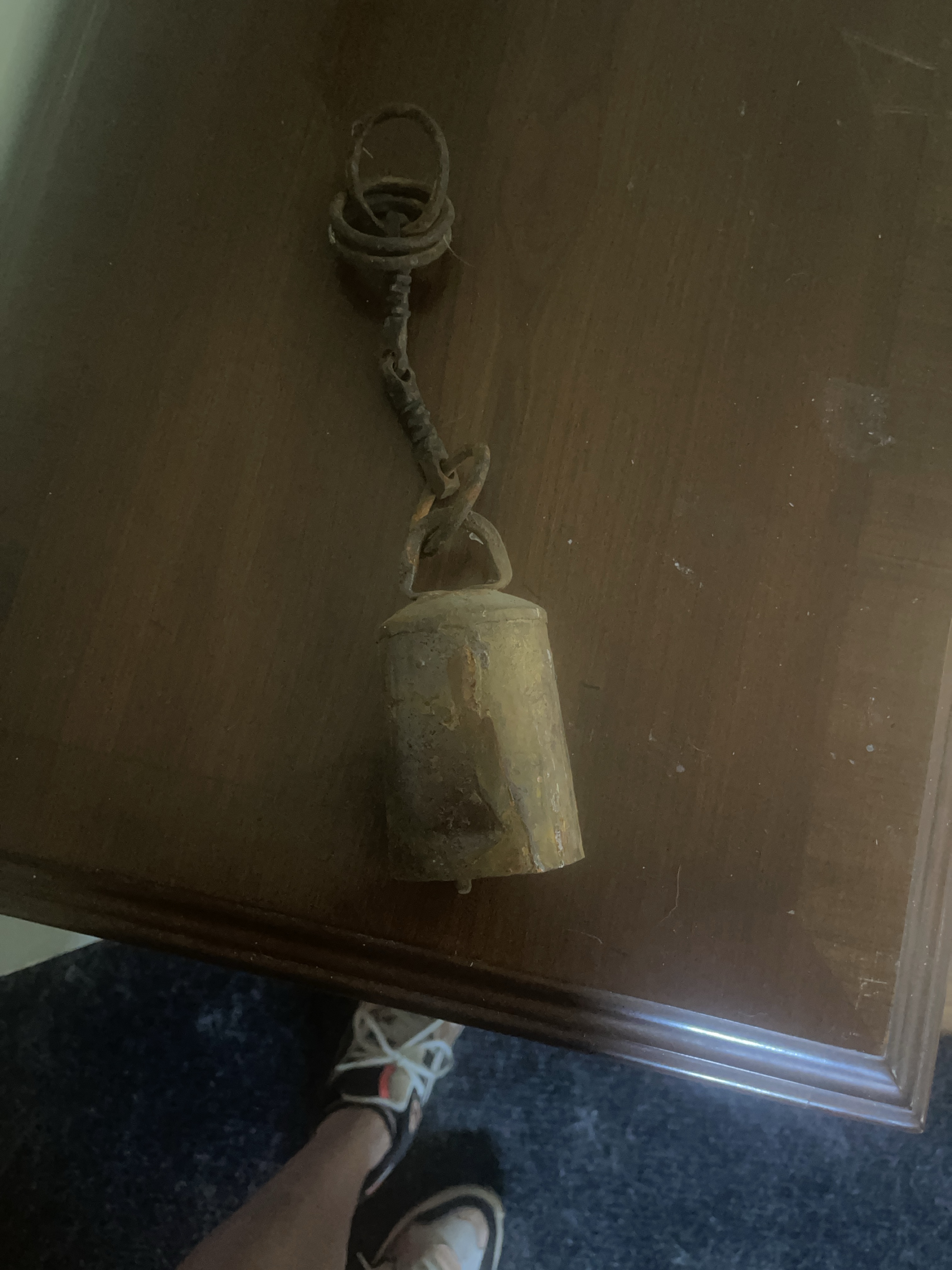 Vintage Metal Bell with Chain thumbnail