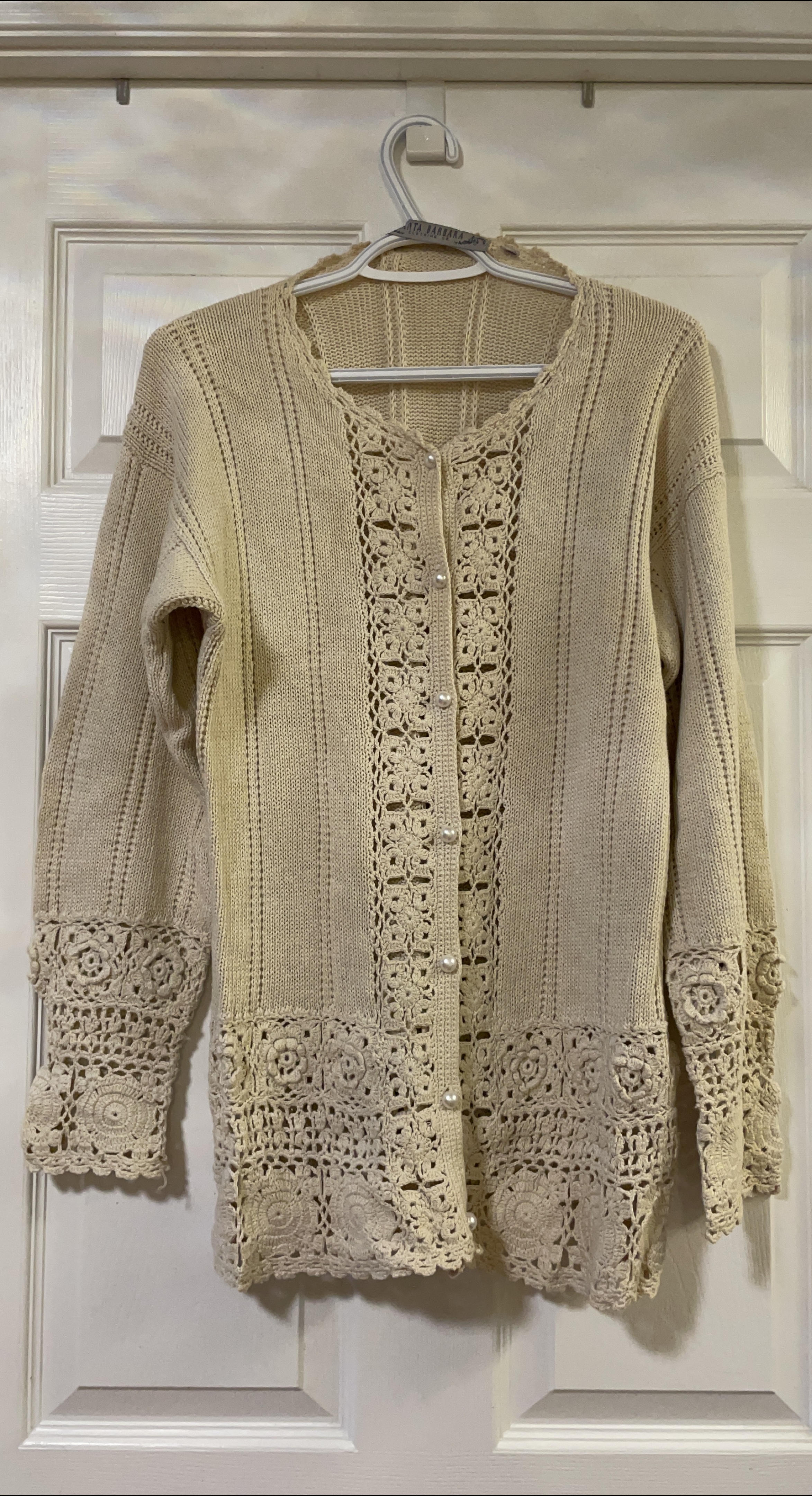 Cream Crochet Cardigan thumbnail