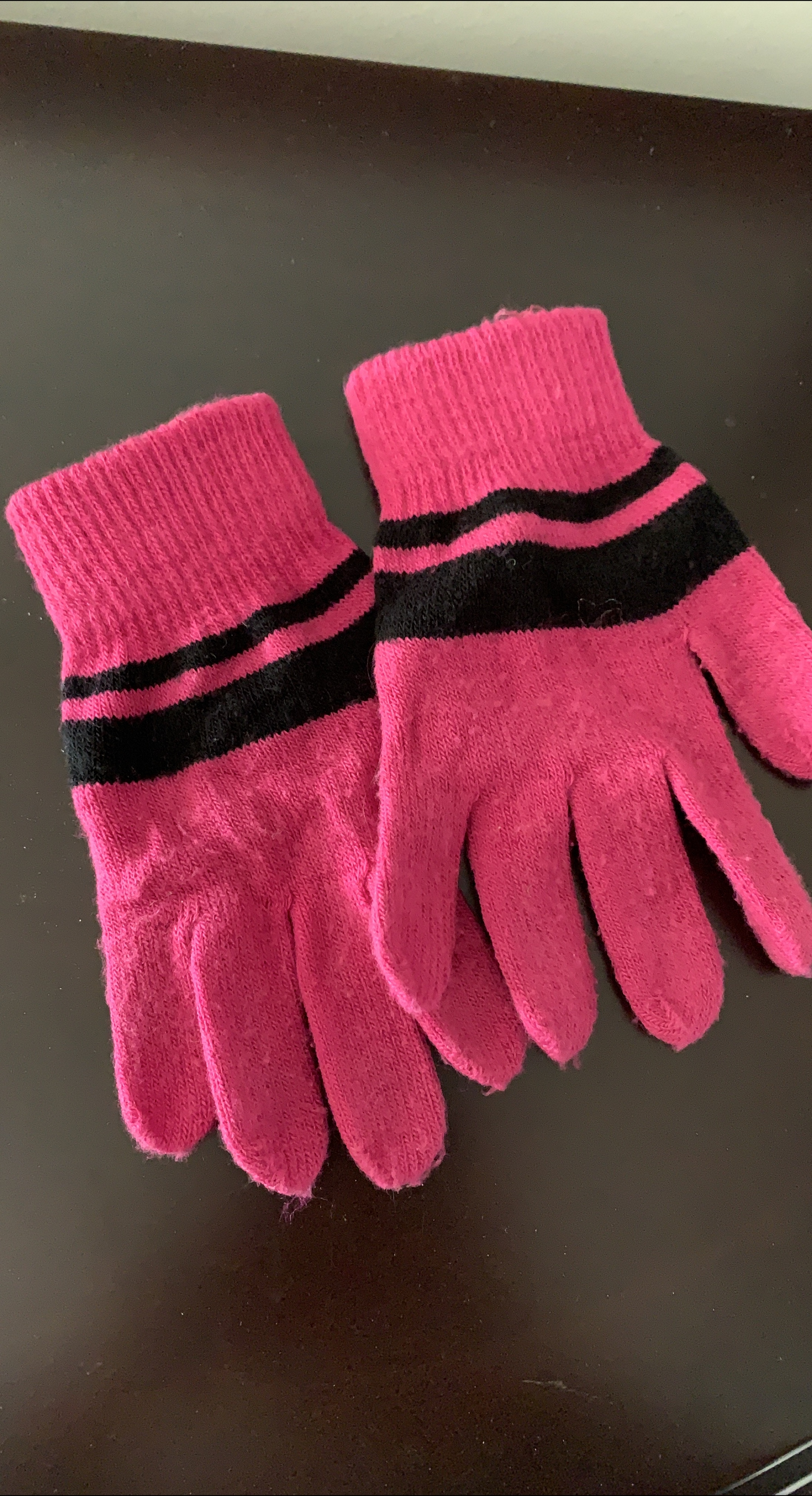 Pink Gloves with Black Stripes thumbnail