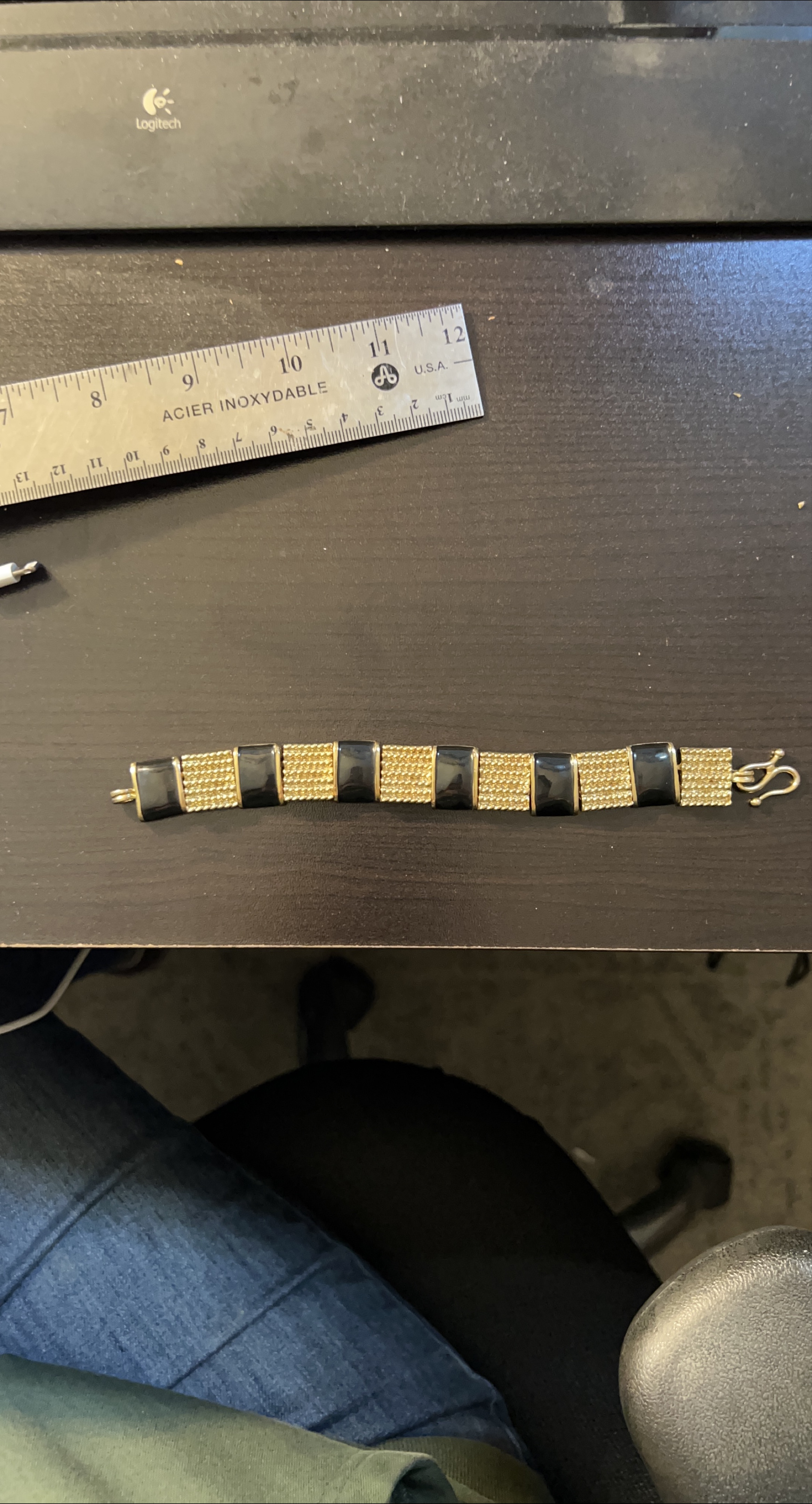 Gold and Black Square Bracelet thumbnail