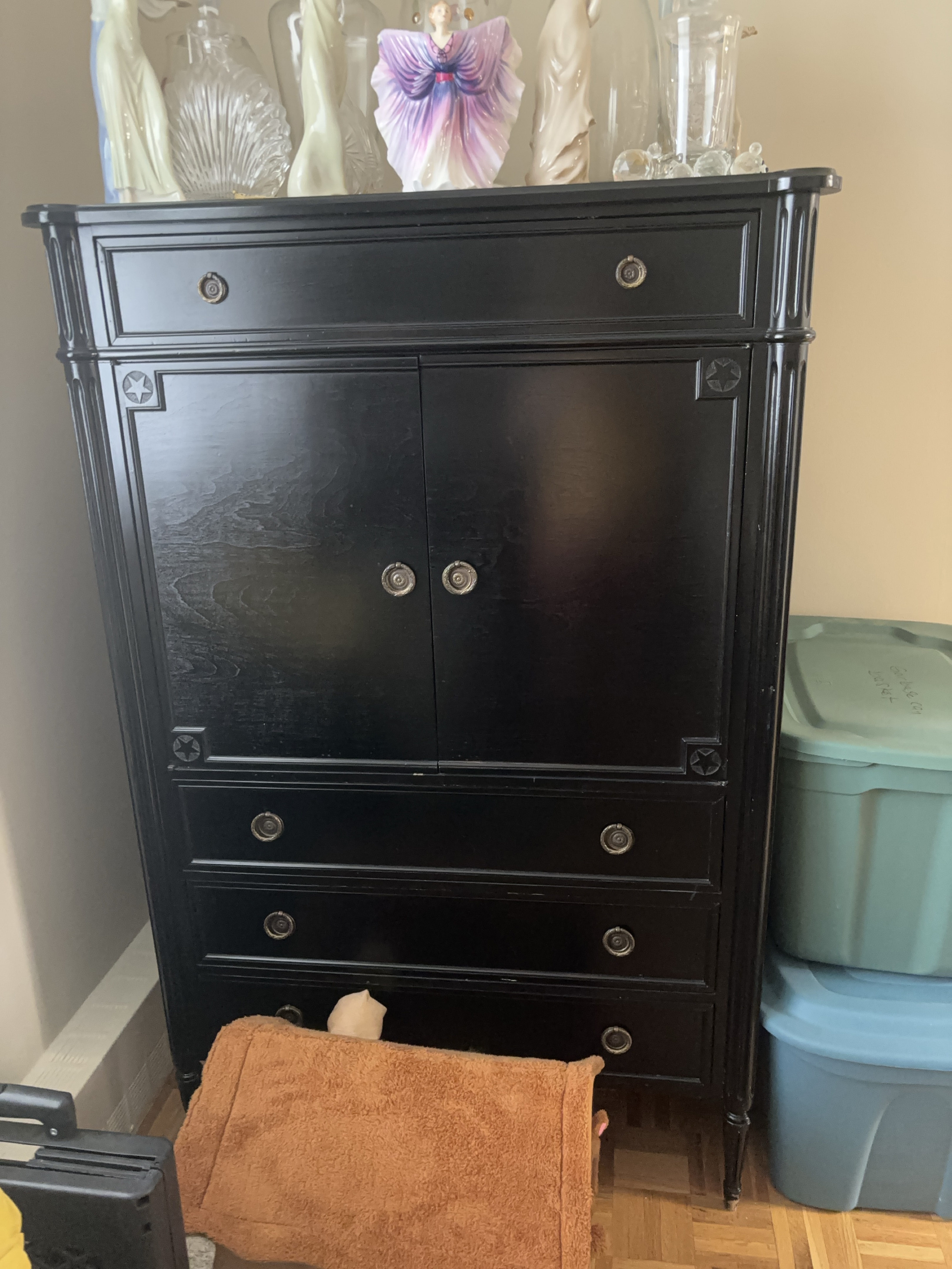 Black Cabinet with Drawers and Doors thumbnail