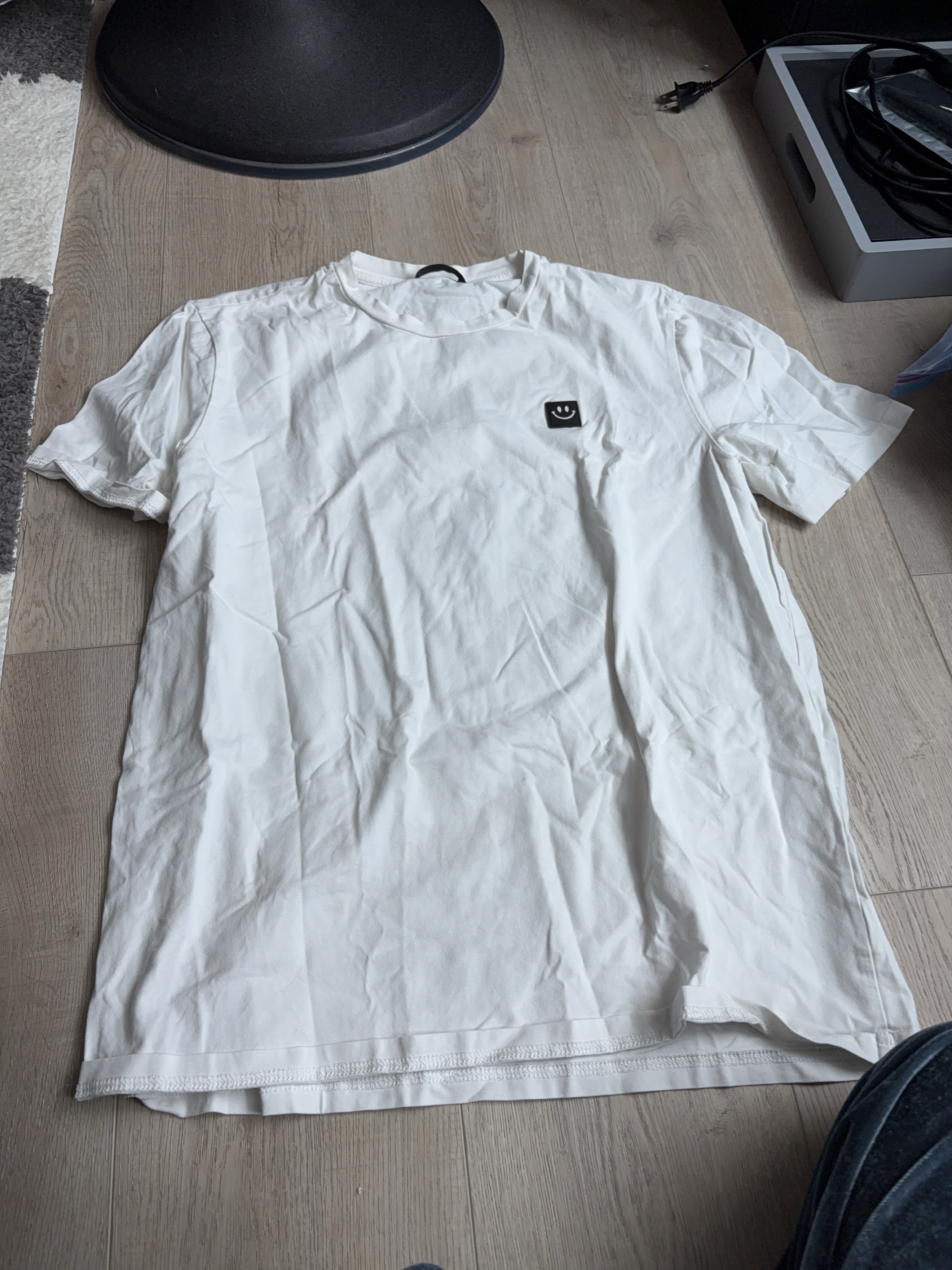 White T-Shirt with Smiling Face Detail thumbnail