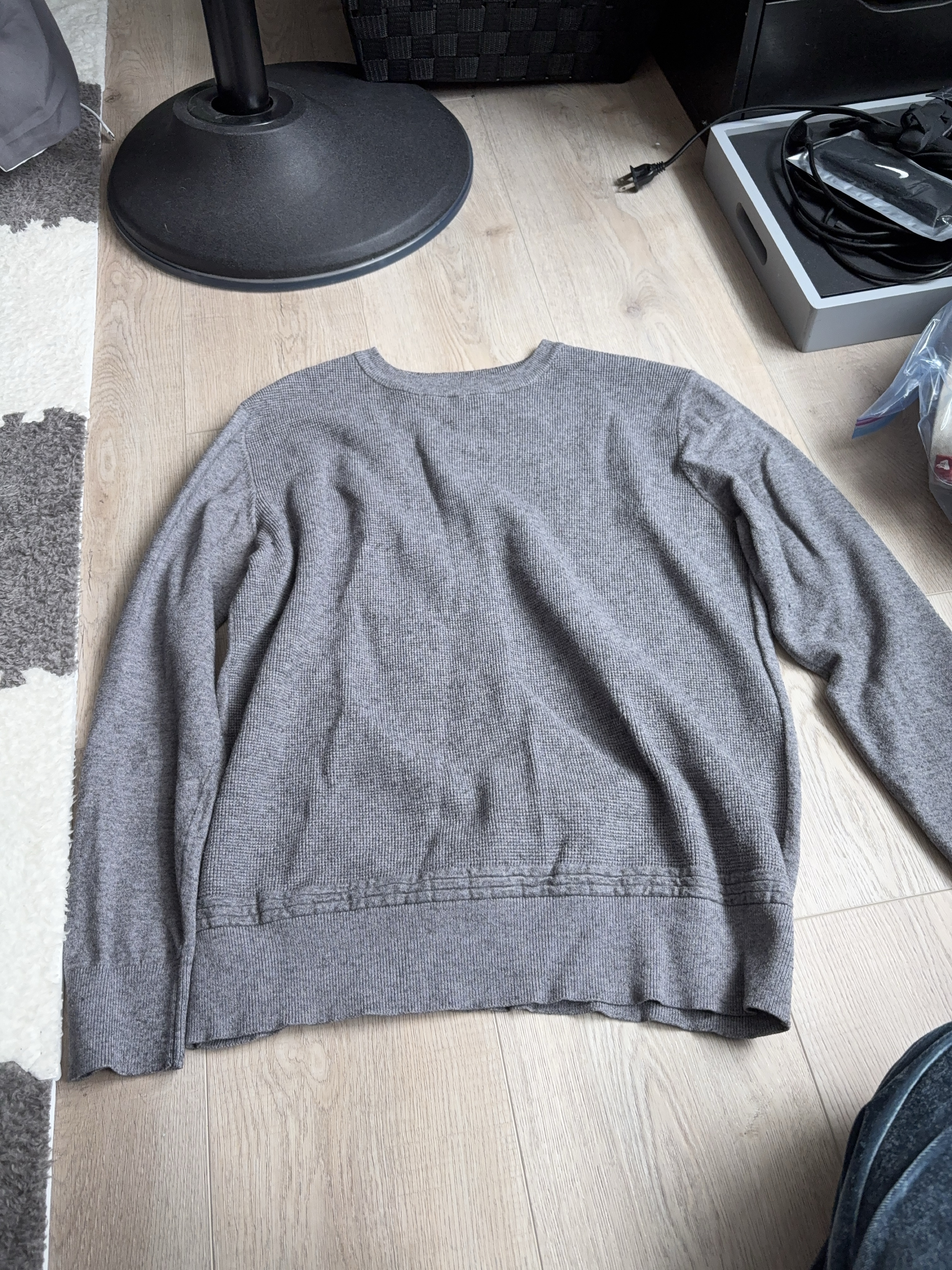 Grey Waffle Knit Sweater thumbnail