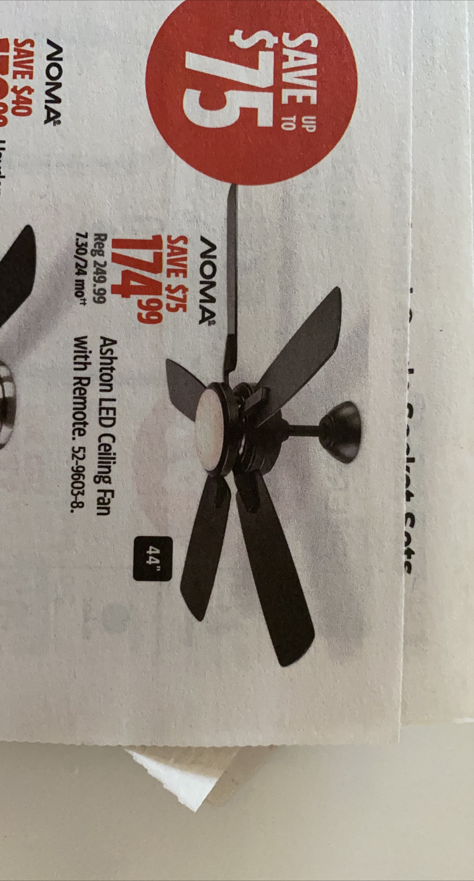 NOMA Ashton LED Ceiling Fan thumbnail