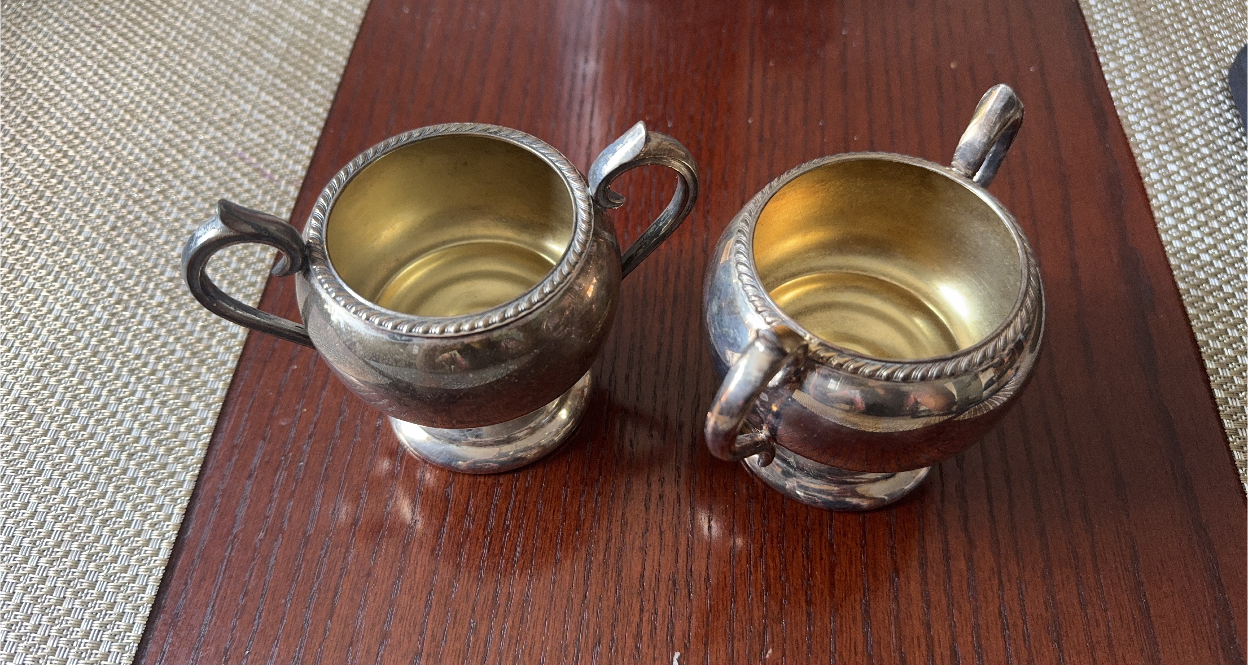 Vintage Silver Cream and Sugar Set thumbnail