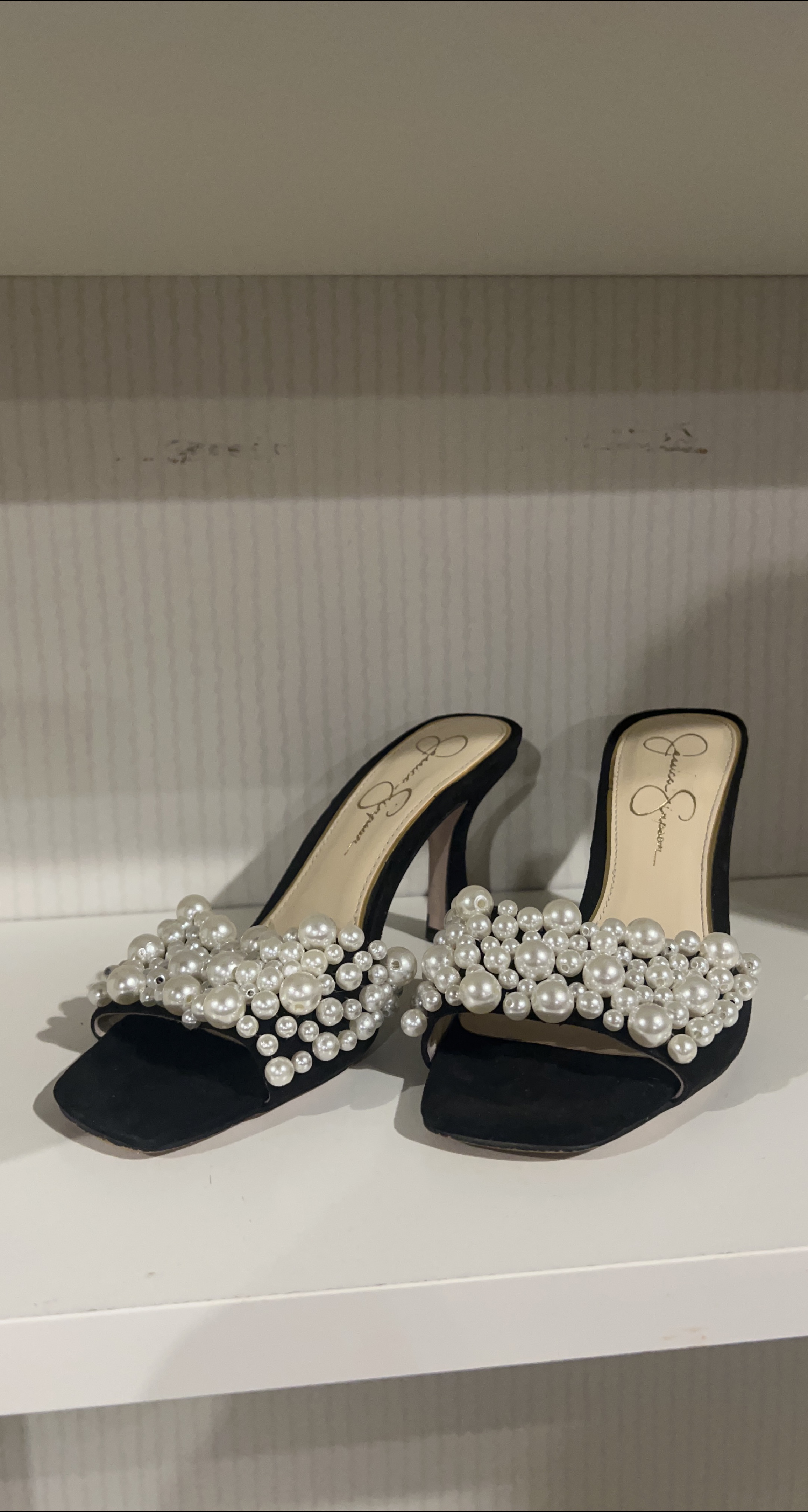 Jessica Simpson Pearl Embellished Heels thumbnail