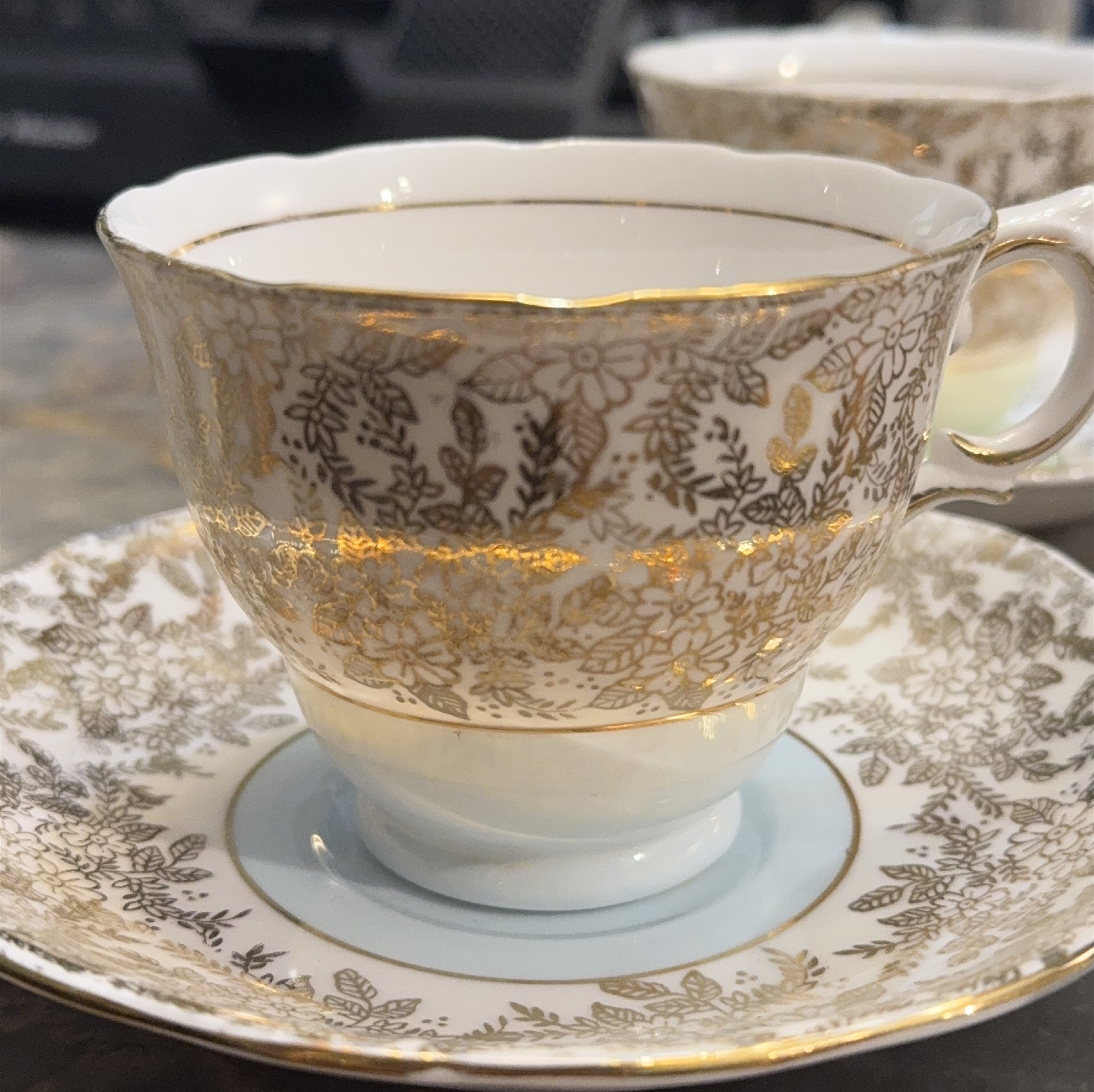 Bone China made in England Vintage Teacup and Saucer Set thumbnail