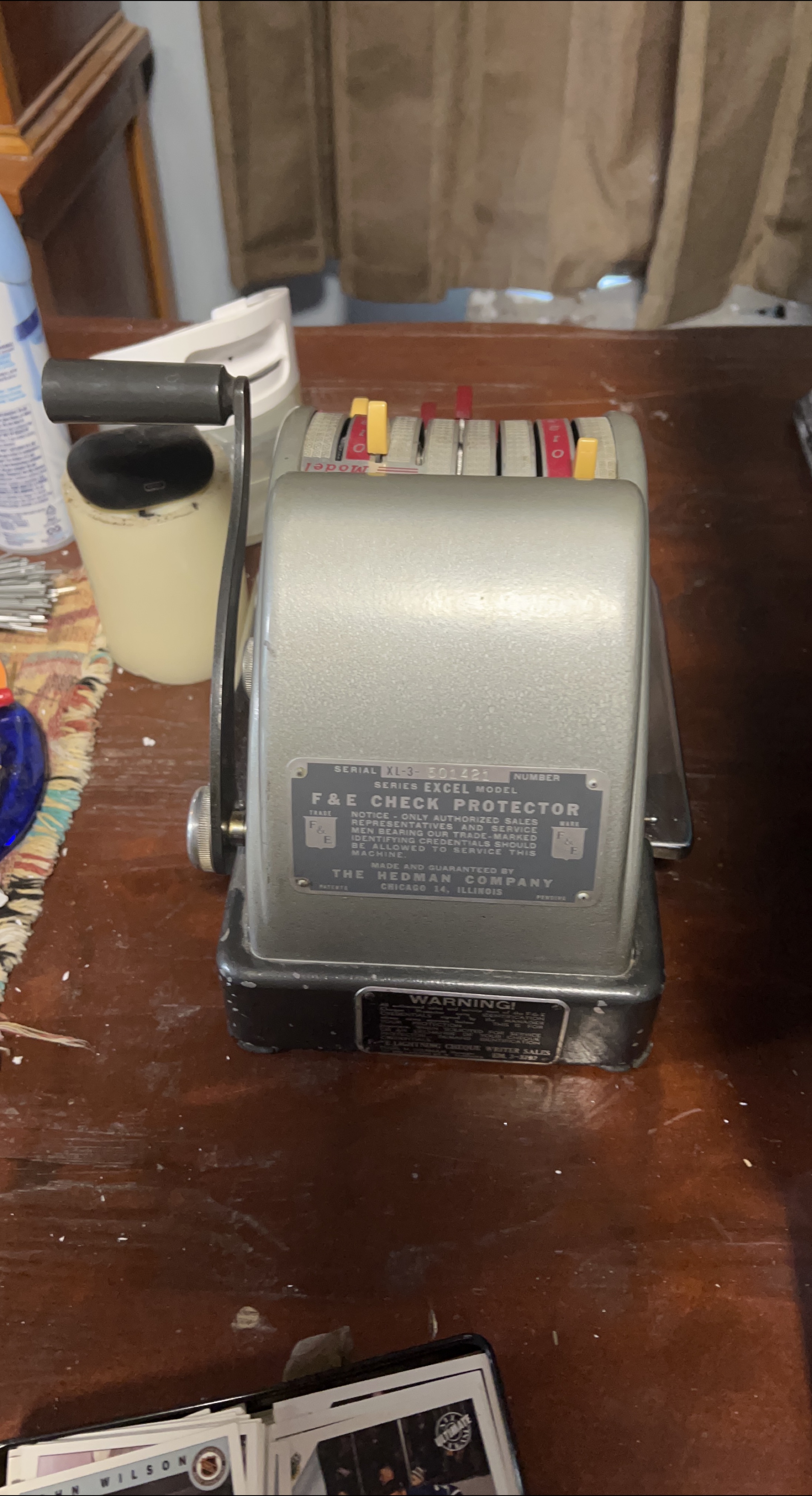 F&E Check Protector - Hedman Company Excel Model
