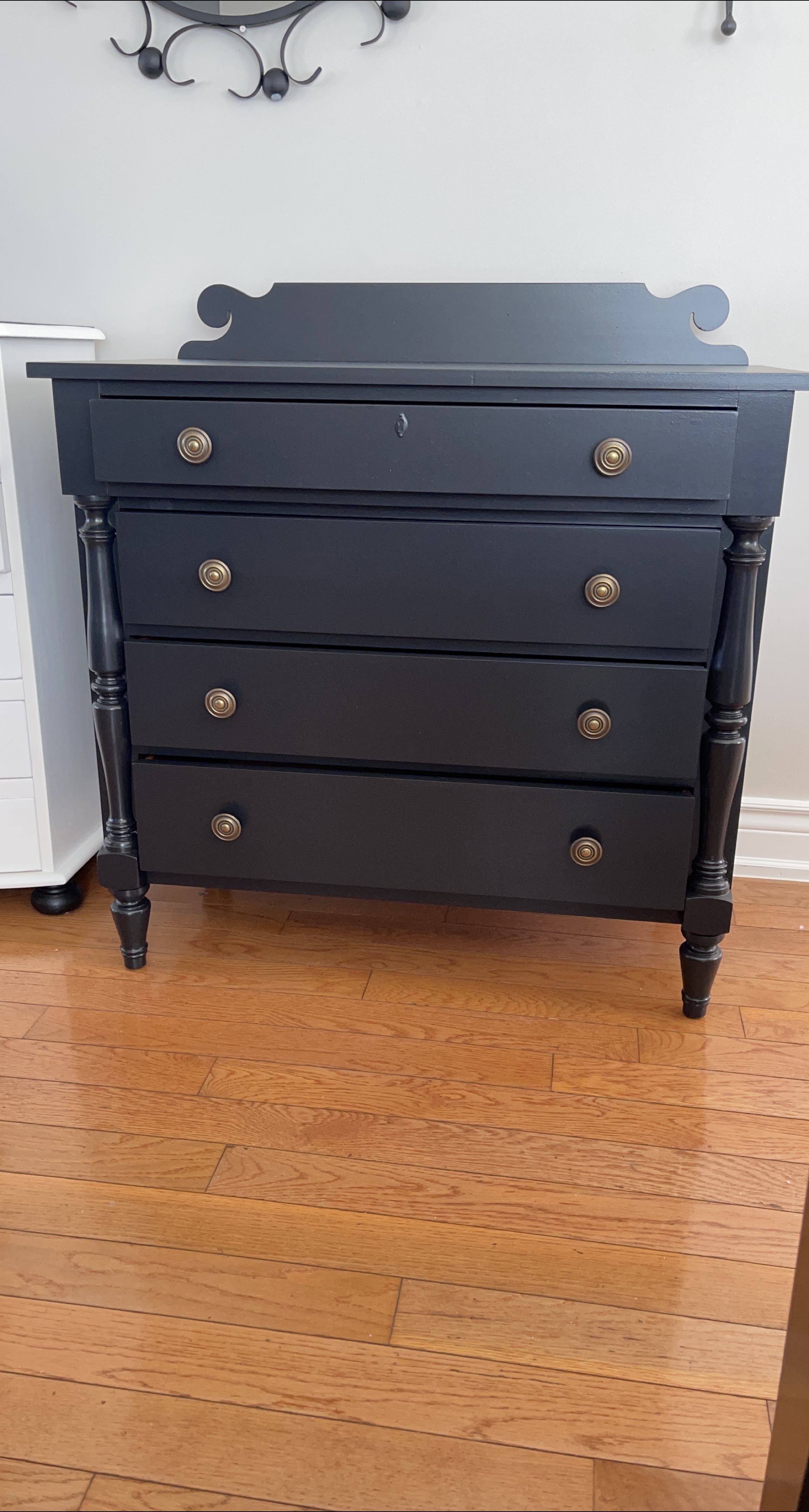 Black Dresser With Brass Knobs thumbnail