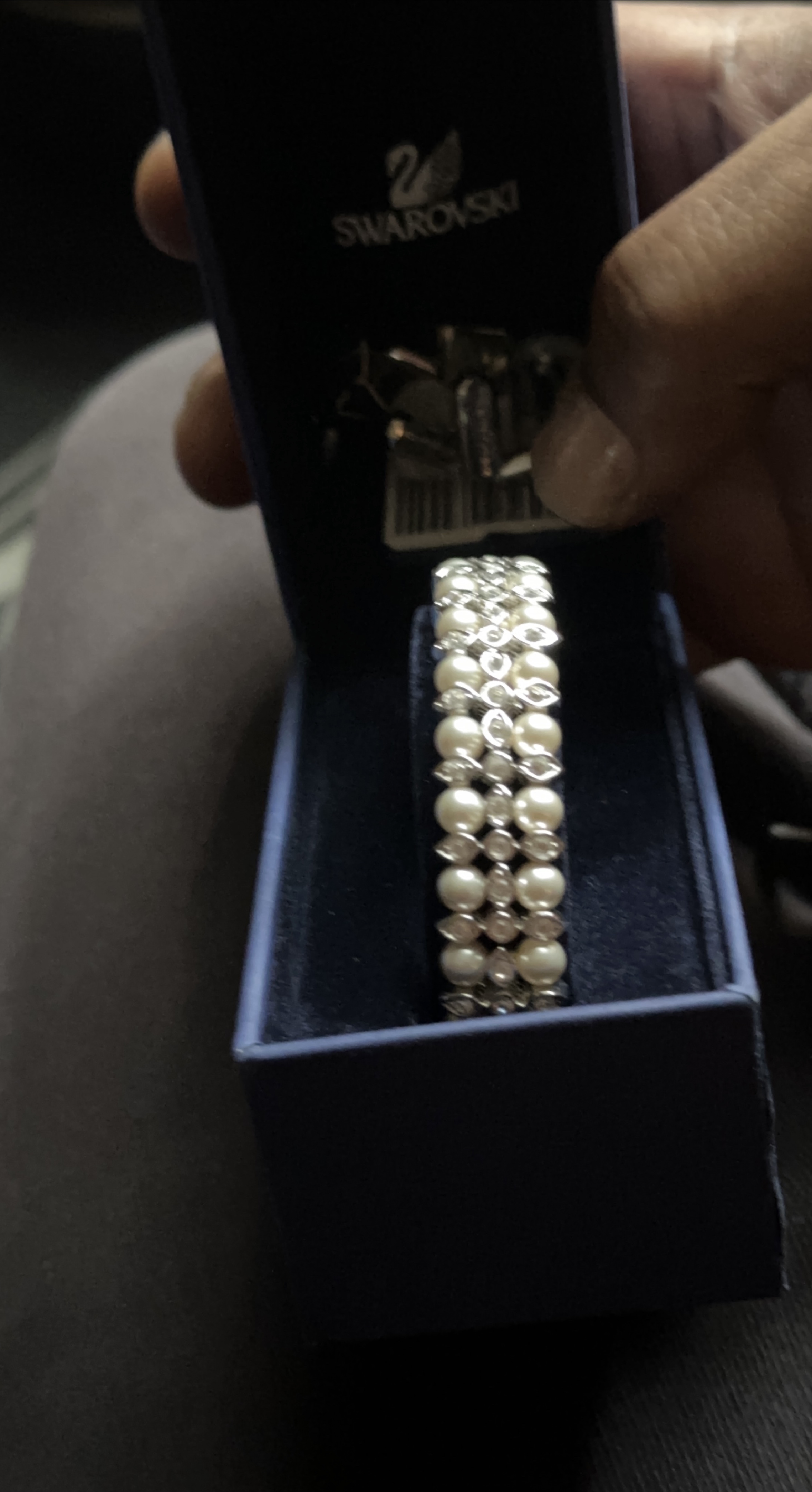 Swarovski Pearl Bangle Bracelet with Box thumbnail