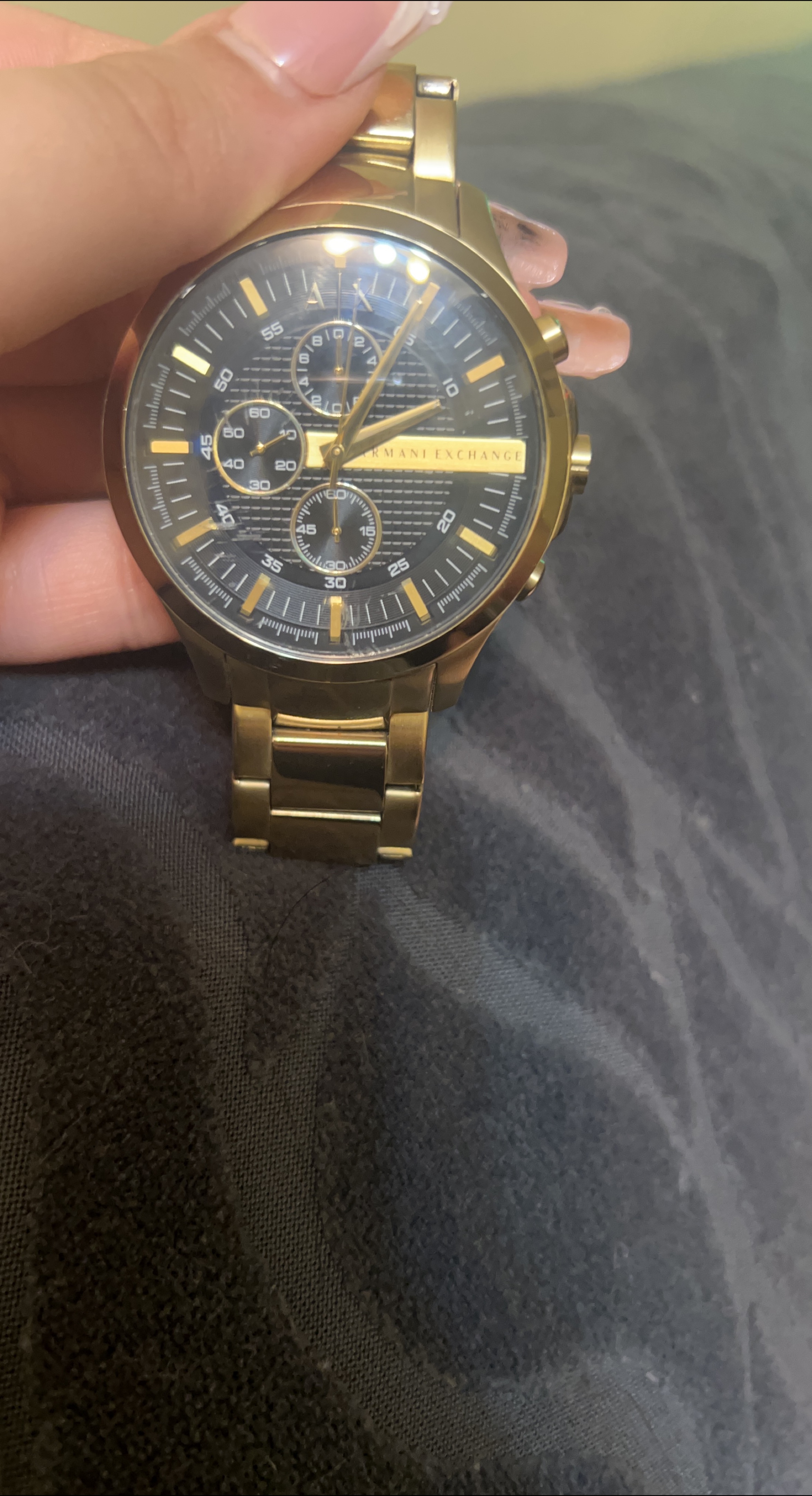 Armani Exchange Gold Chronograph Watch