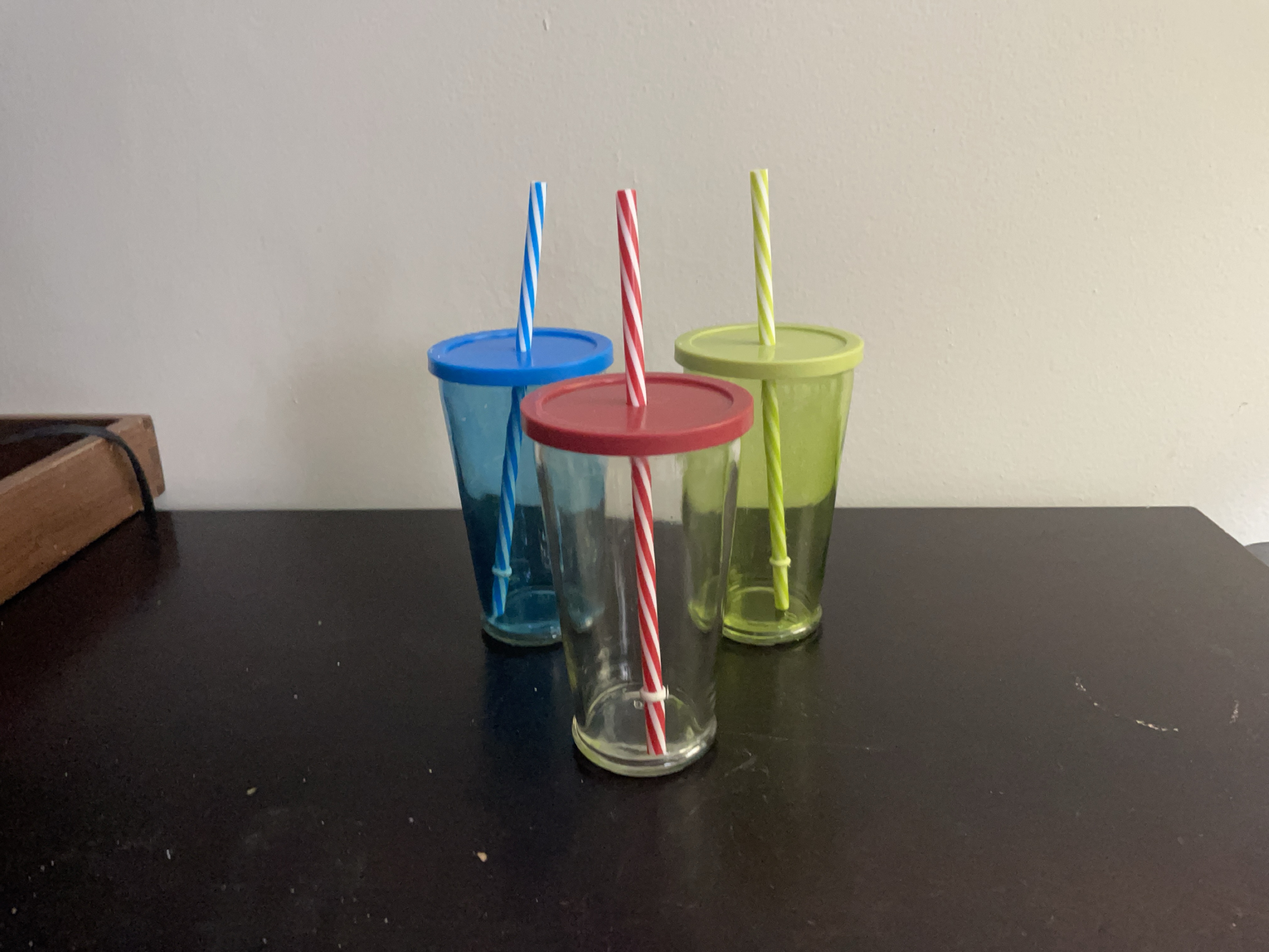 #freecycle Set of 3 Colorful Tumblers with Straws thumbnail