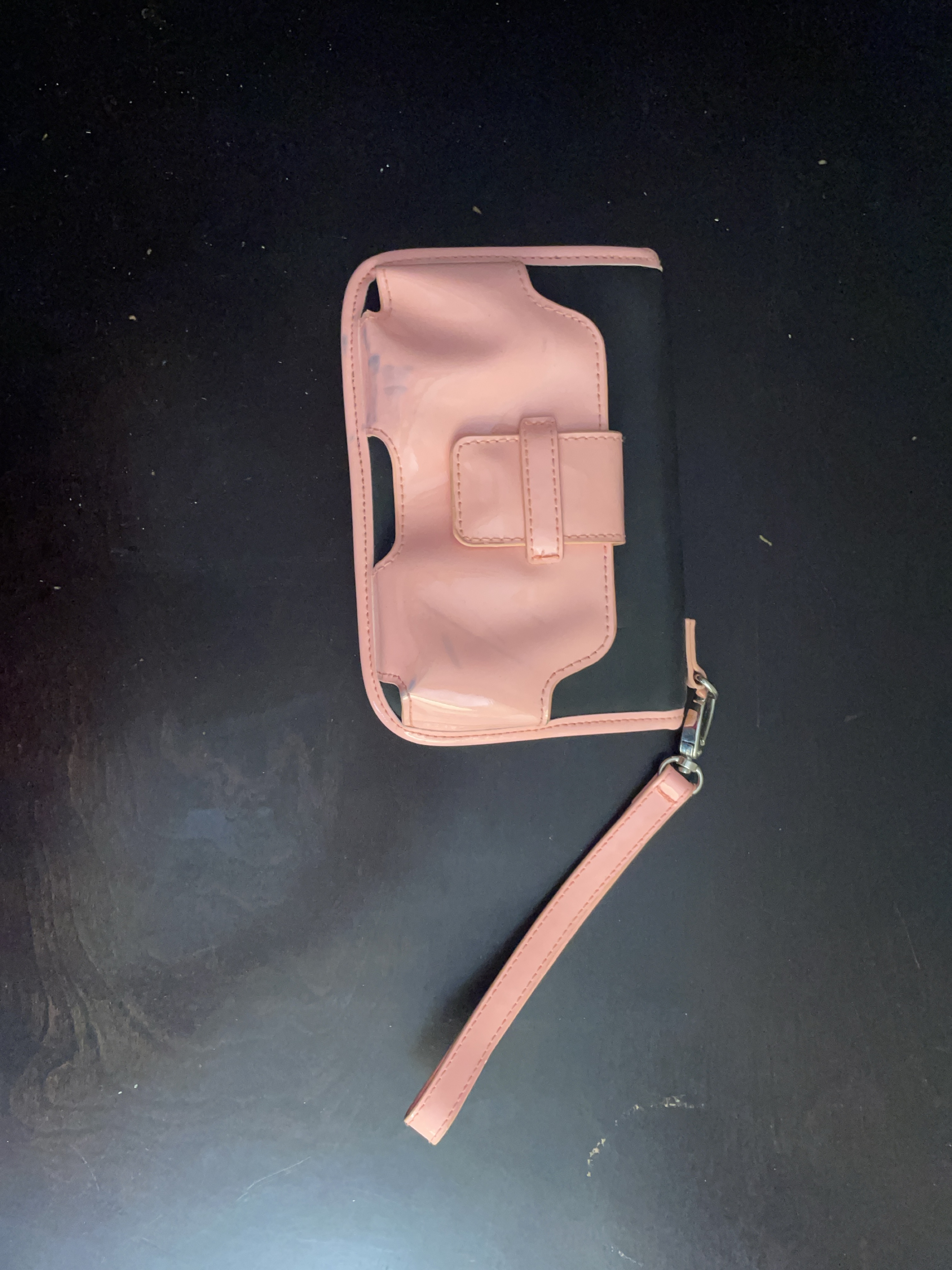 💚 Pink and Black Phone Holder Wallet wristlet thumbnail