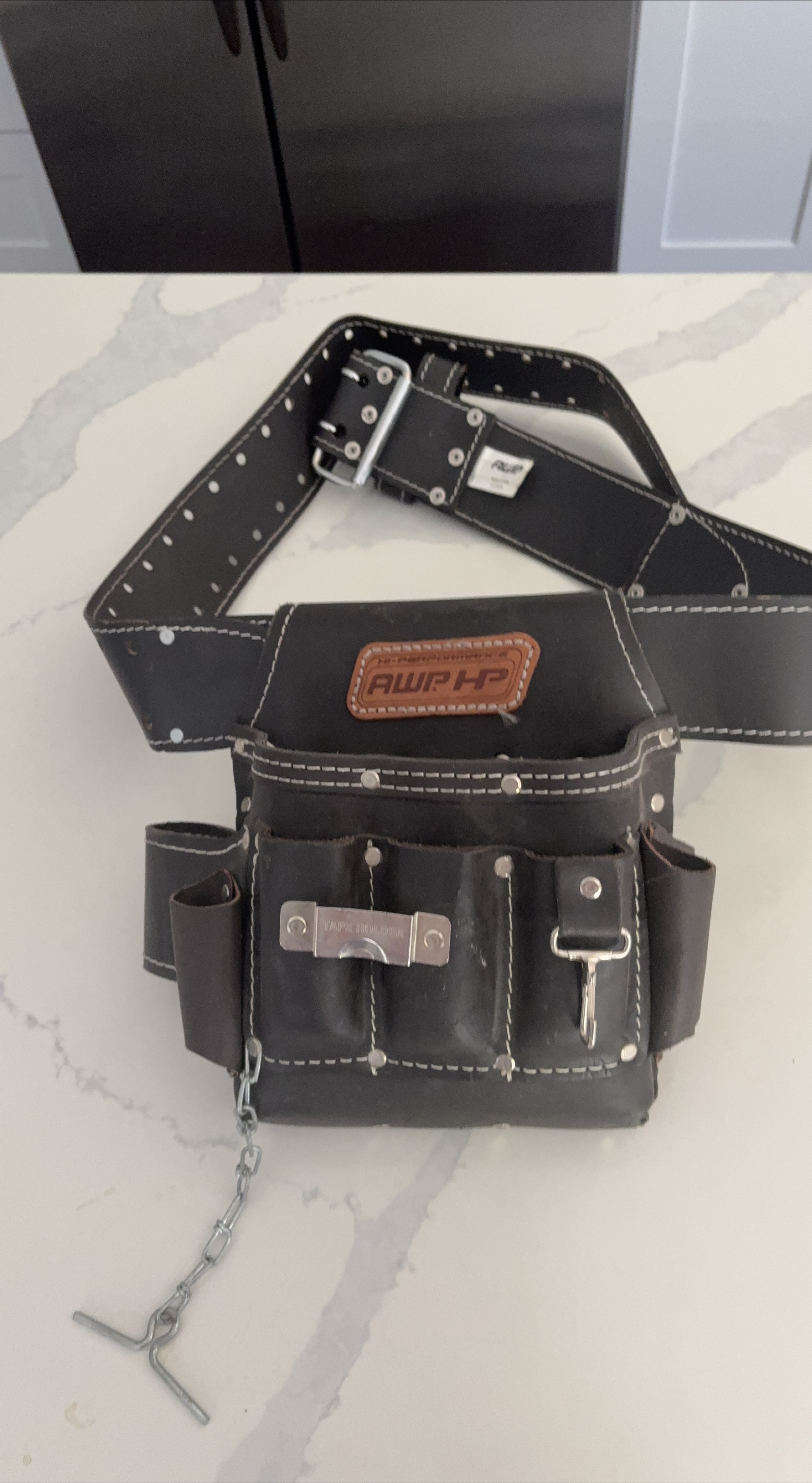 Black Leather Tool Belt