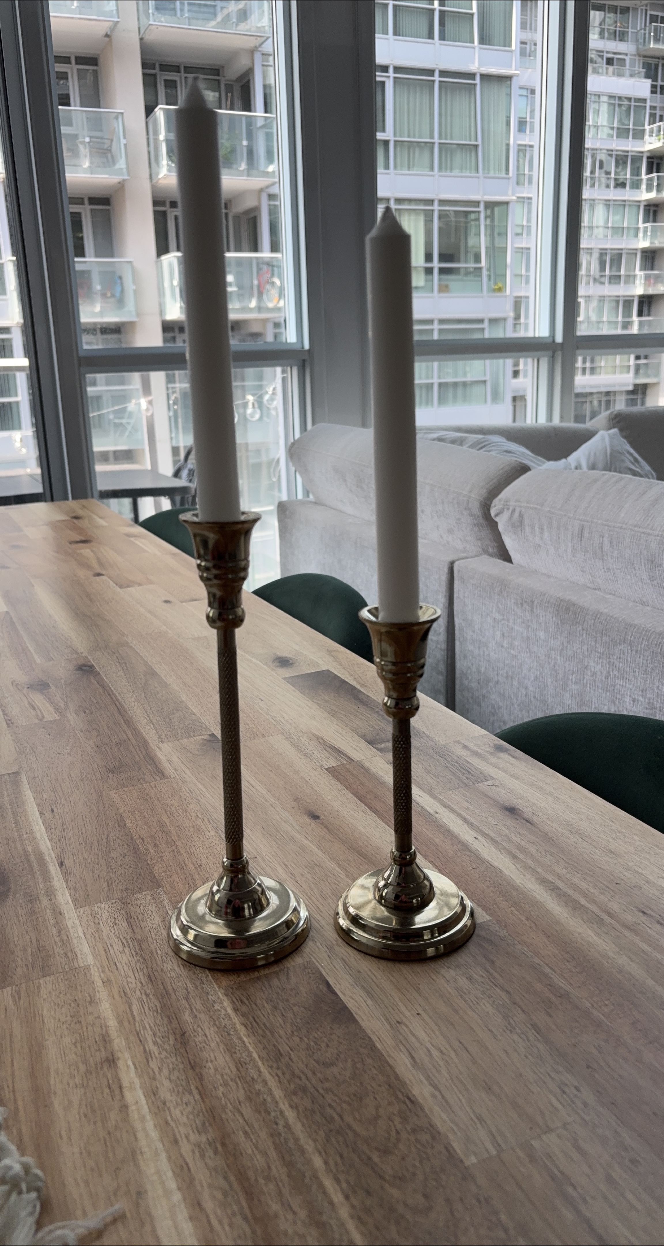 Brass Candlestick Holders Set thumbnail