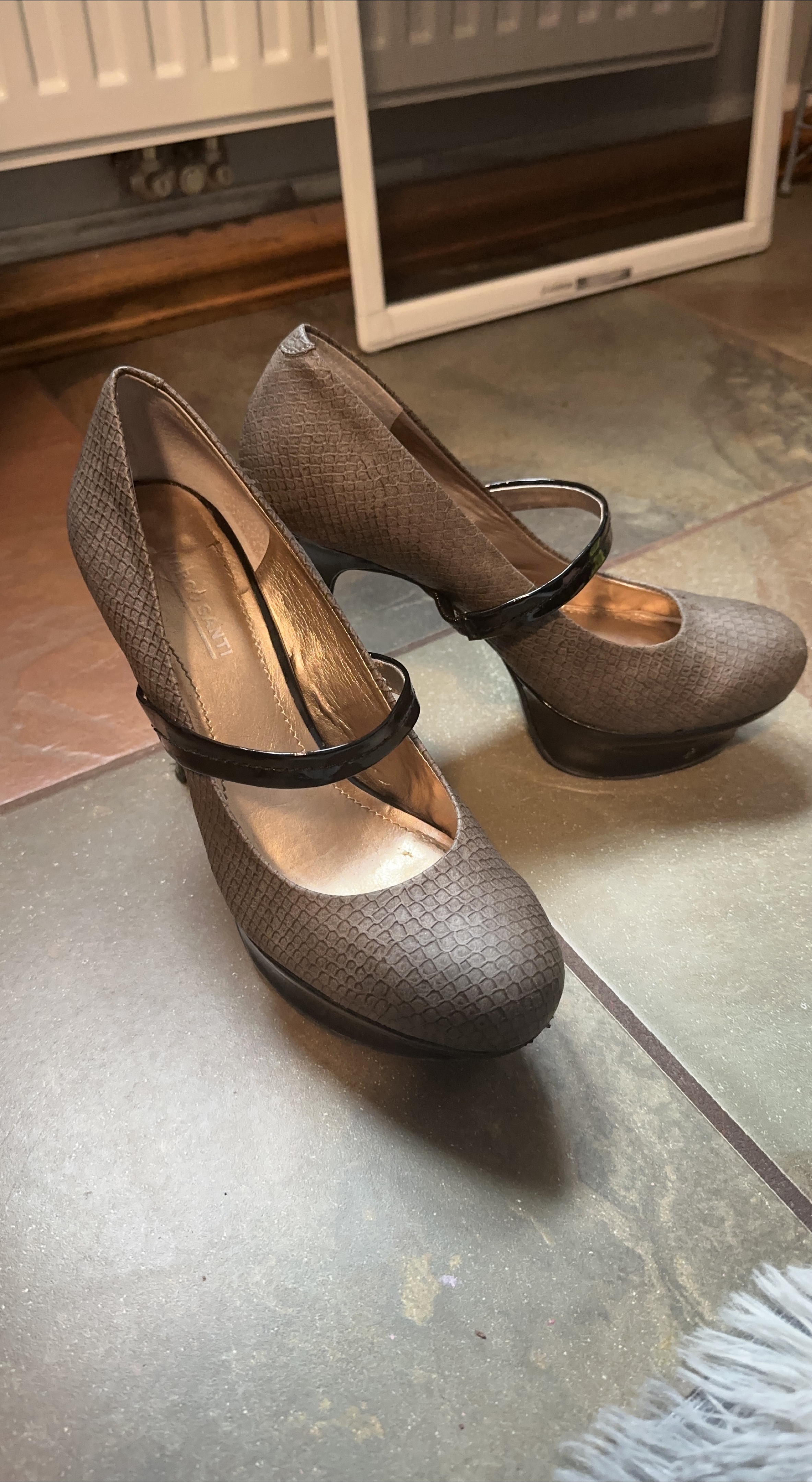 Brown Snake Print Platform Heels thumbnail