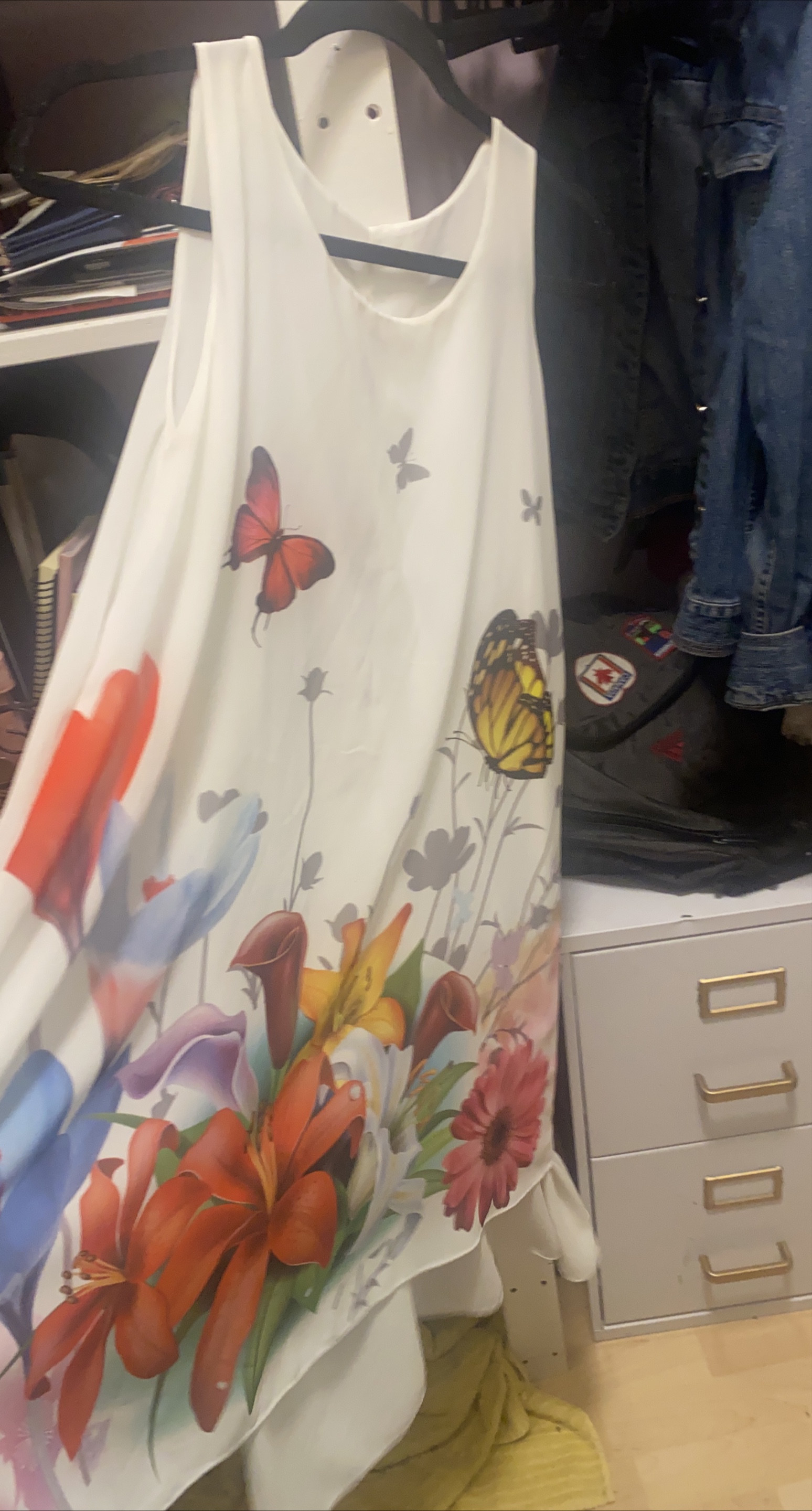 Floral Butterfly Print Dress thumbnail