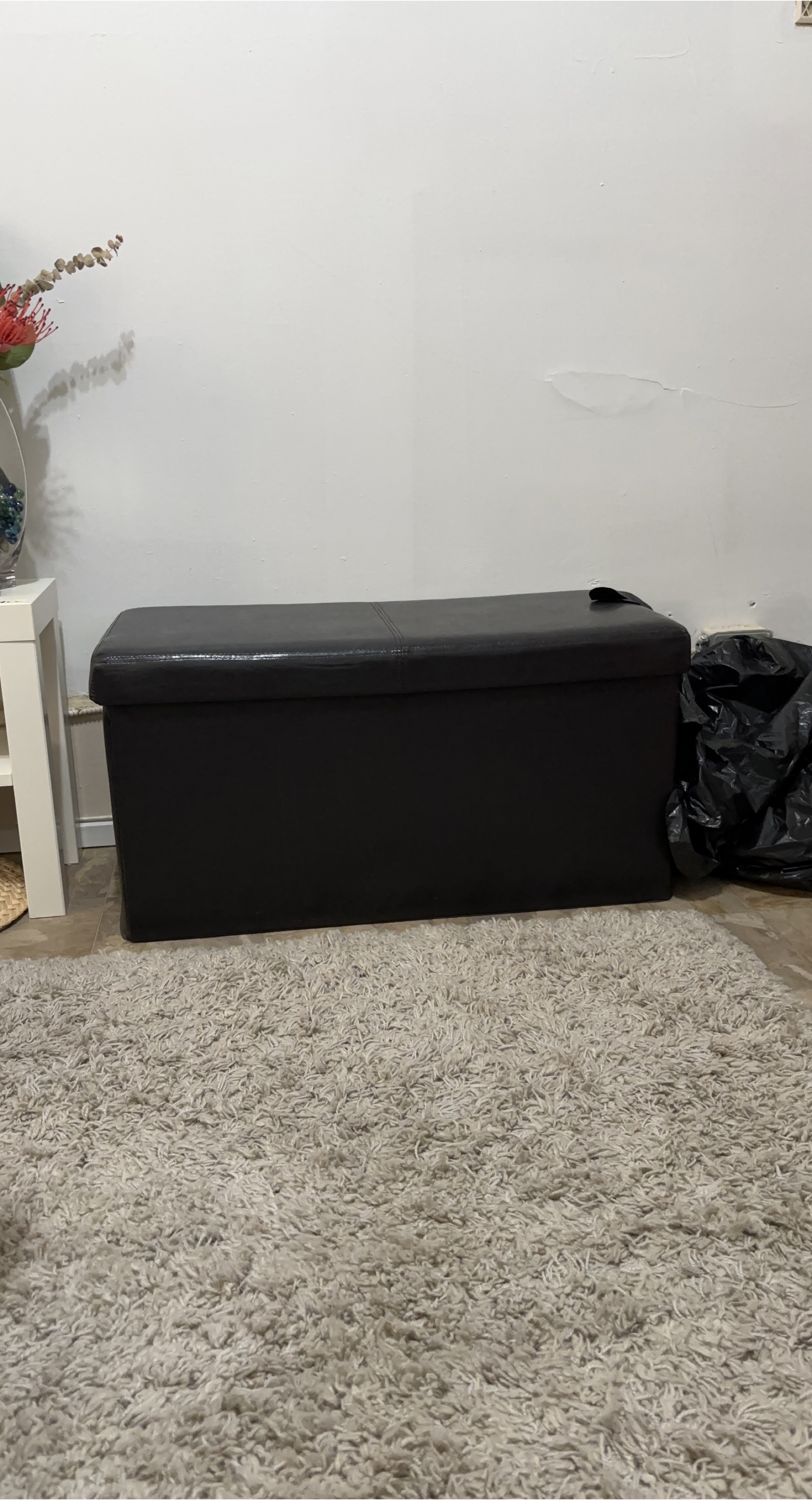 Dark Ottoman Storage Bench thumbnail