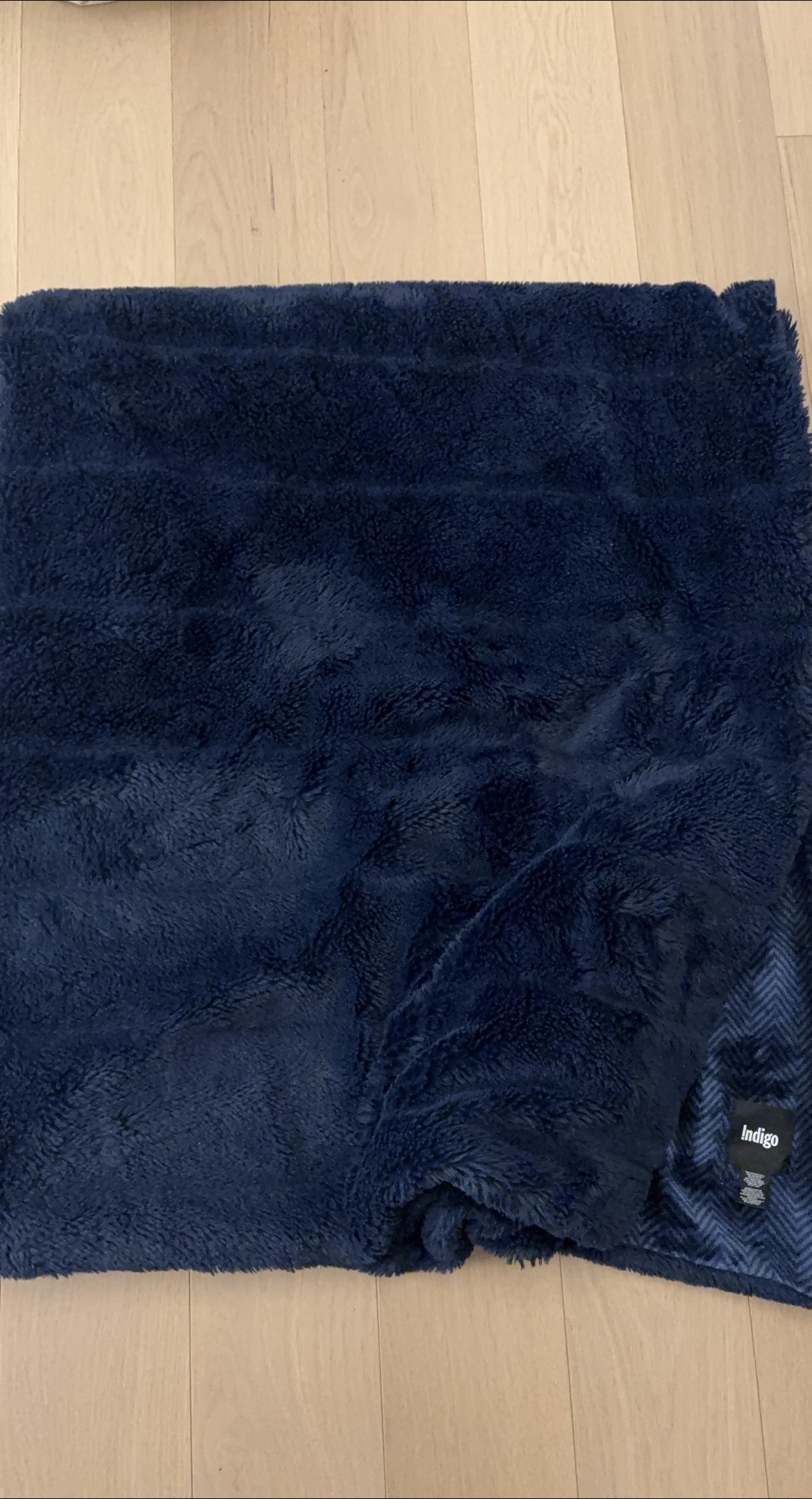 Indigo Plush Throw Blanket