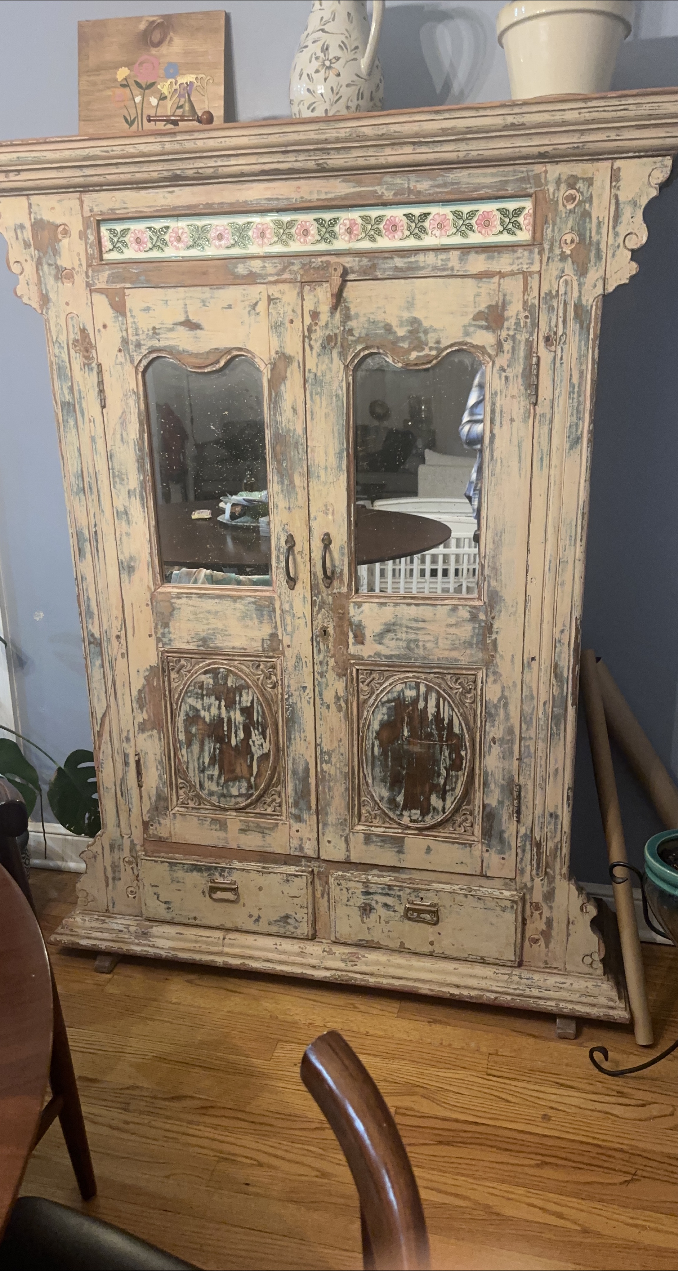 Rustic Mirrored Armoire