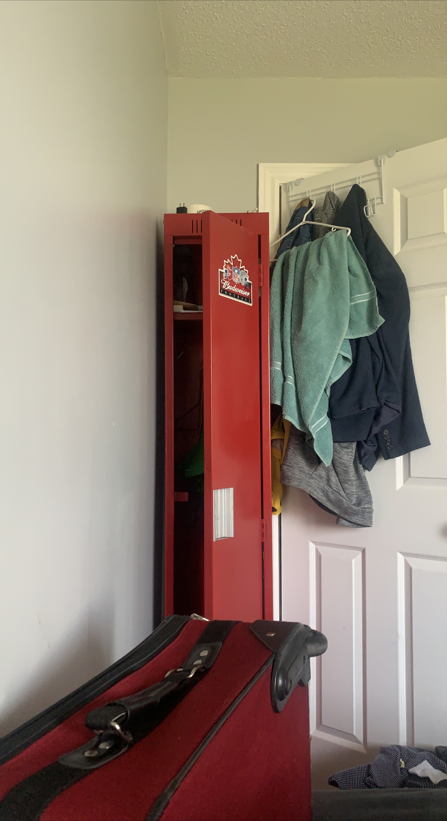 Red Metal Locker Budweiser football locker thumbnail
