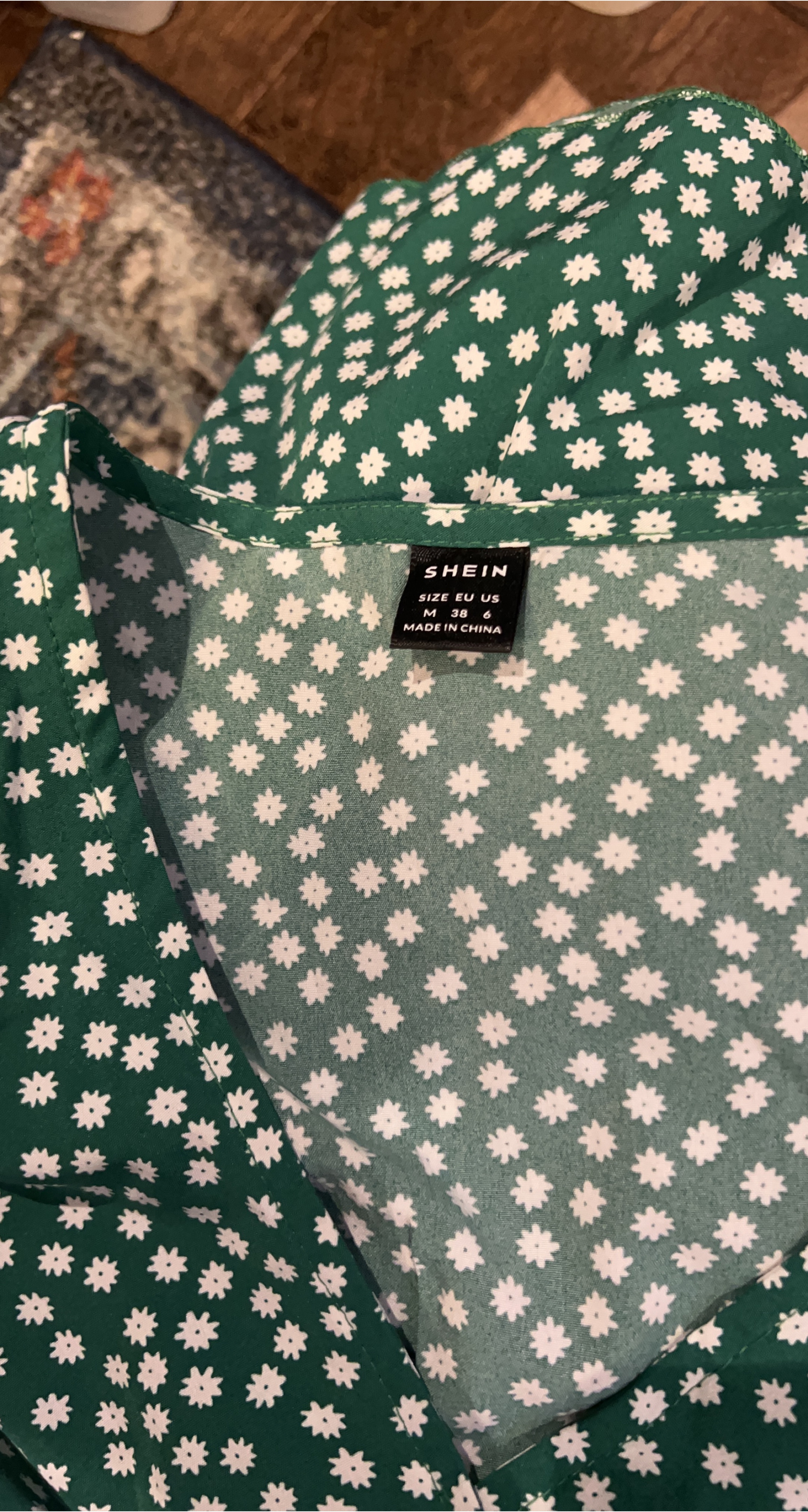 Shein Green Floral Dress thumbnail