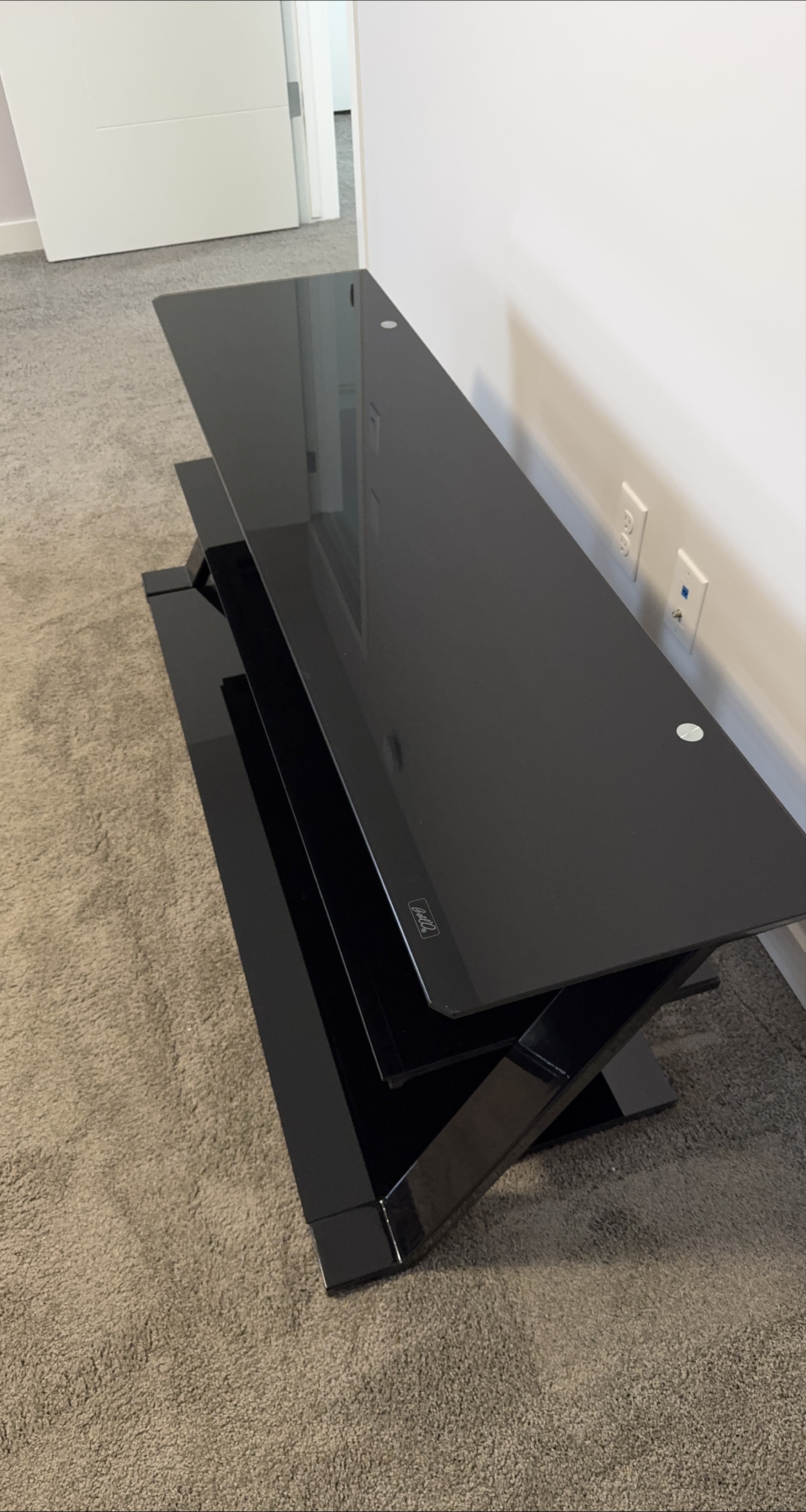 Modern Black Glass TV Stand – Excellent Condition