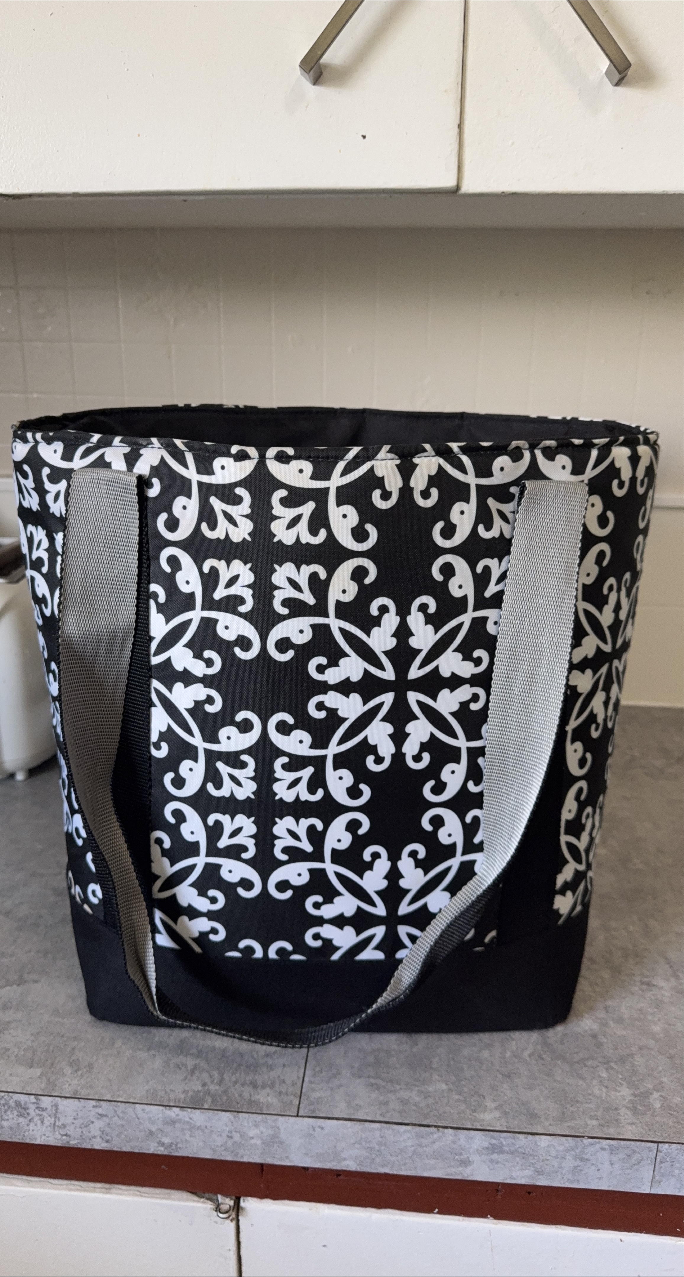 Black and White Patterned Tote Bag thumbnail