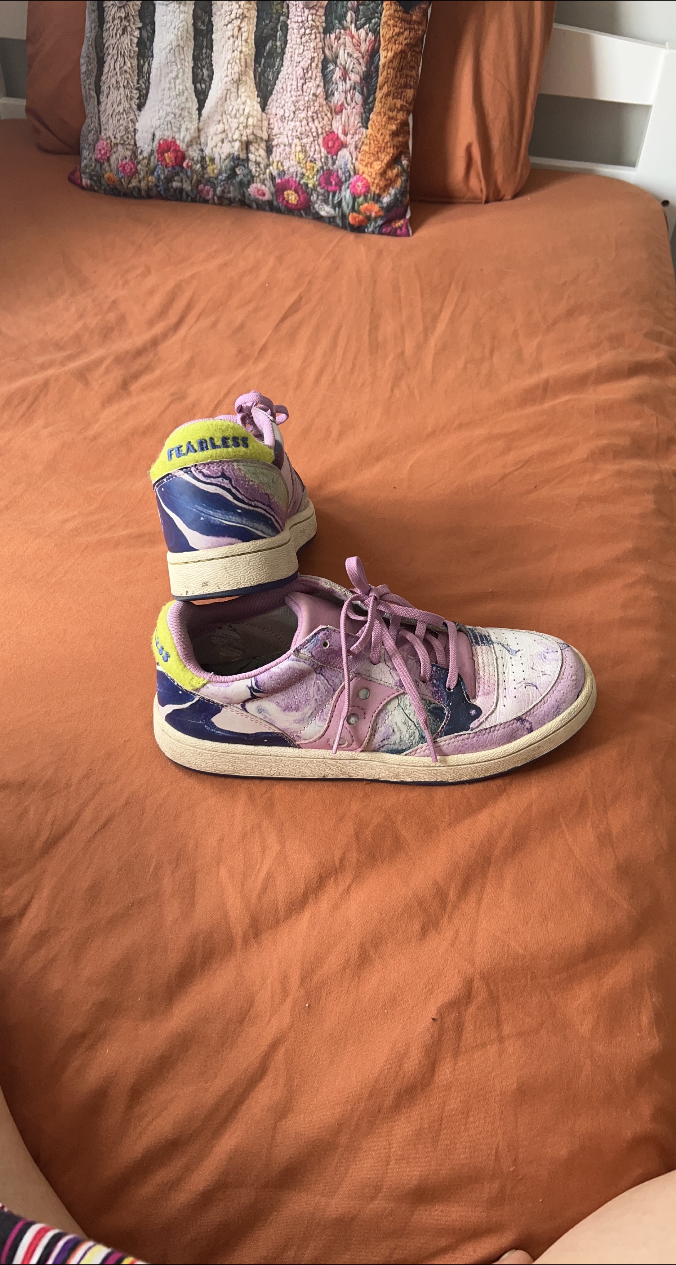 Unique Purple & White Sneakers thumbnail