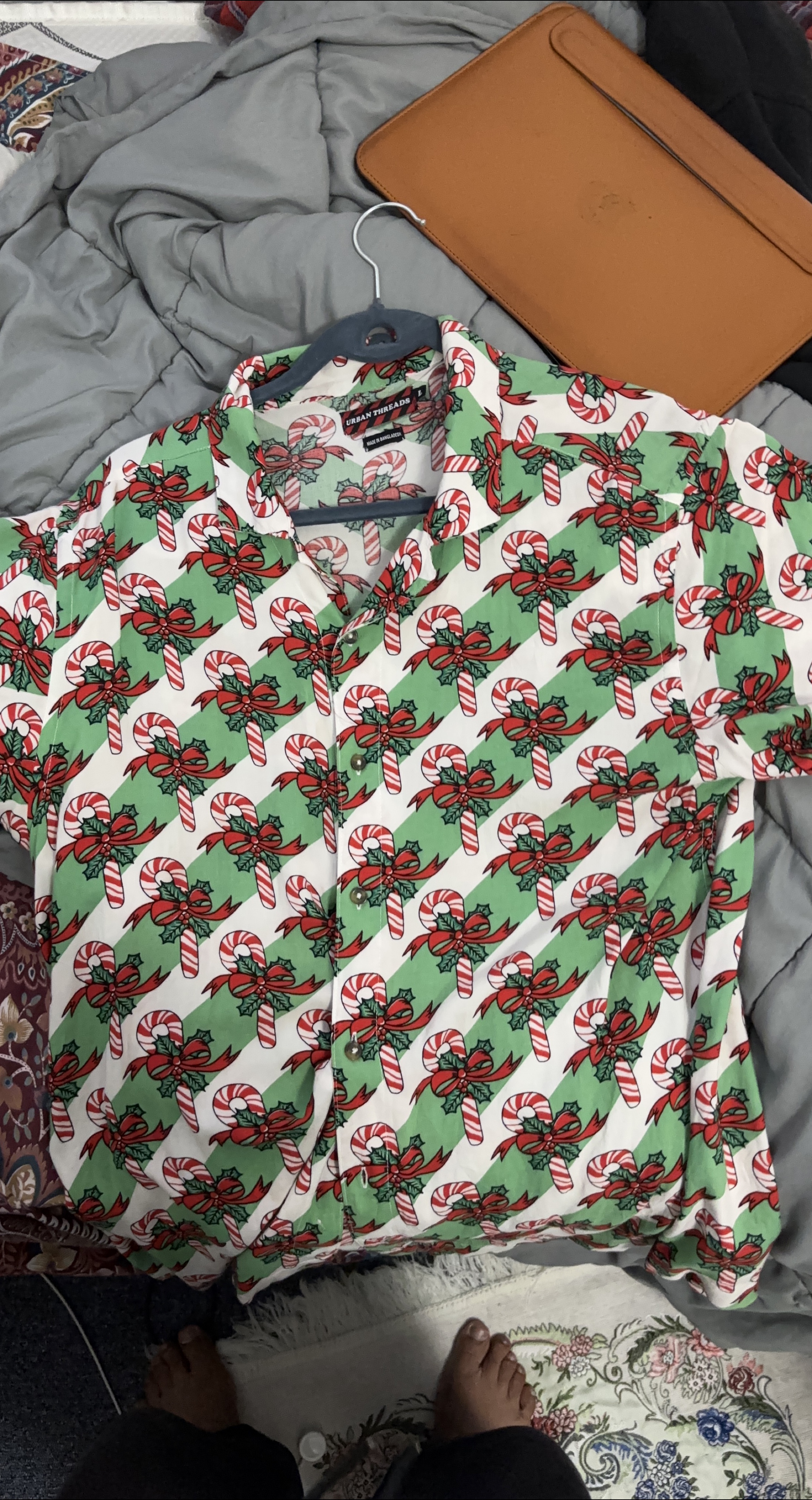 Urban Threads Christmas Button-Up Shirt thumbnail