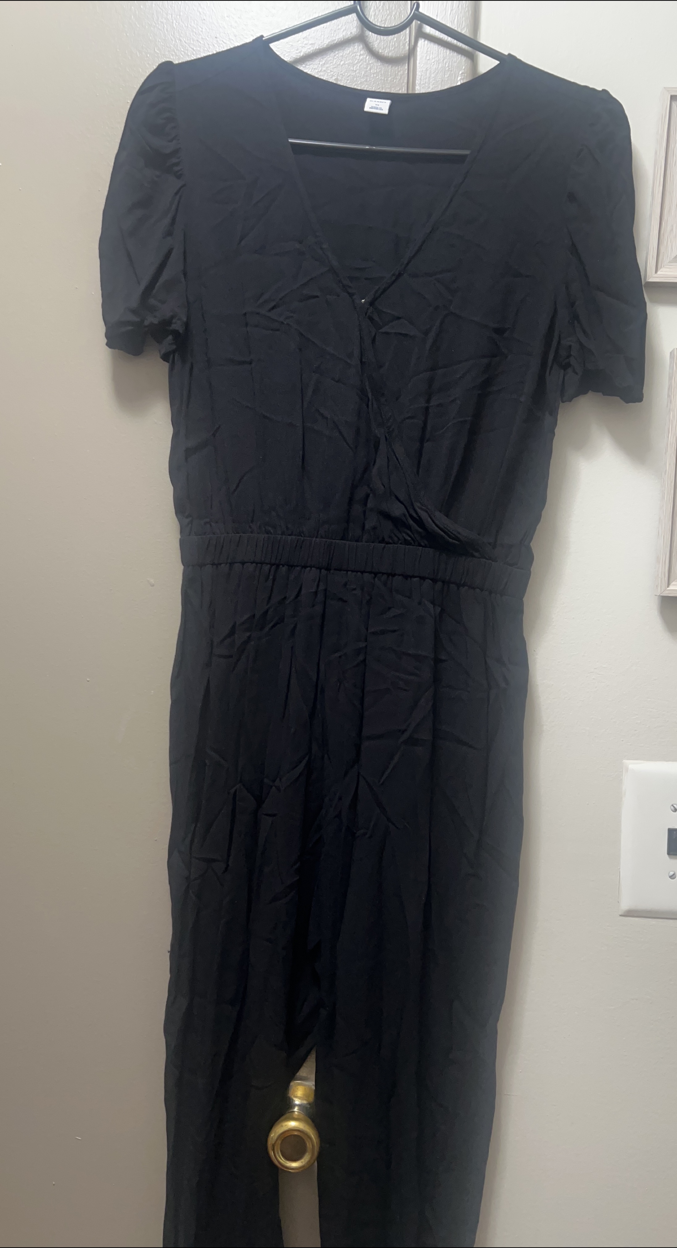Old Navy Black Puff Sleeve Jumpsuit