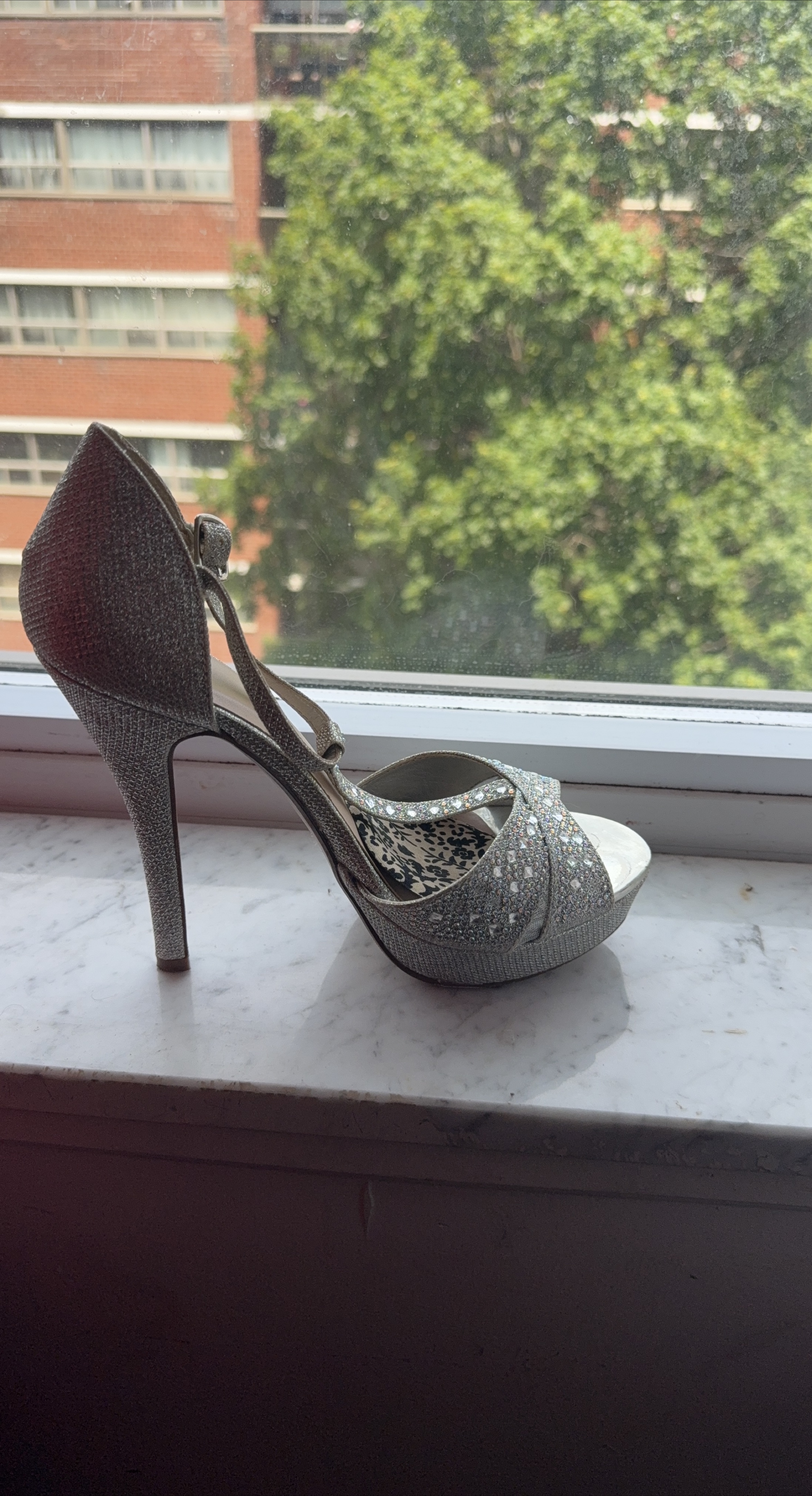 Sparkly Silver High Heels thumbnail