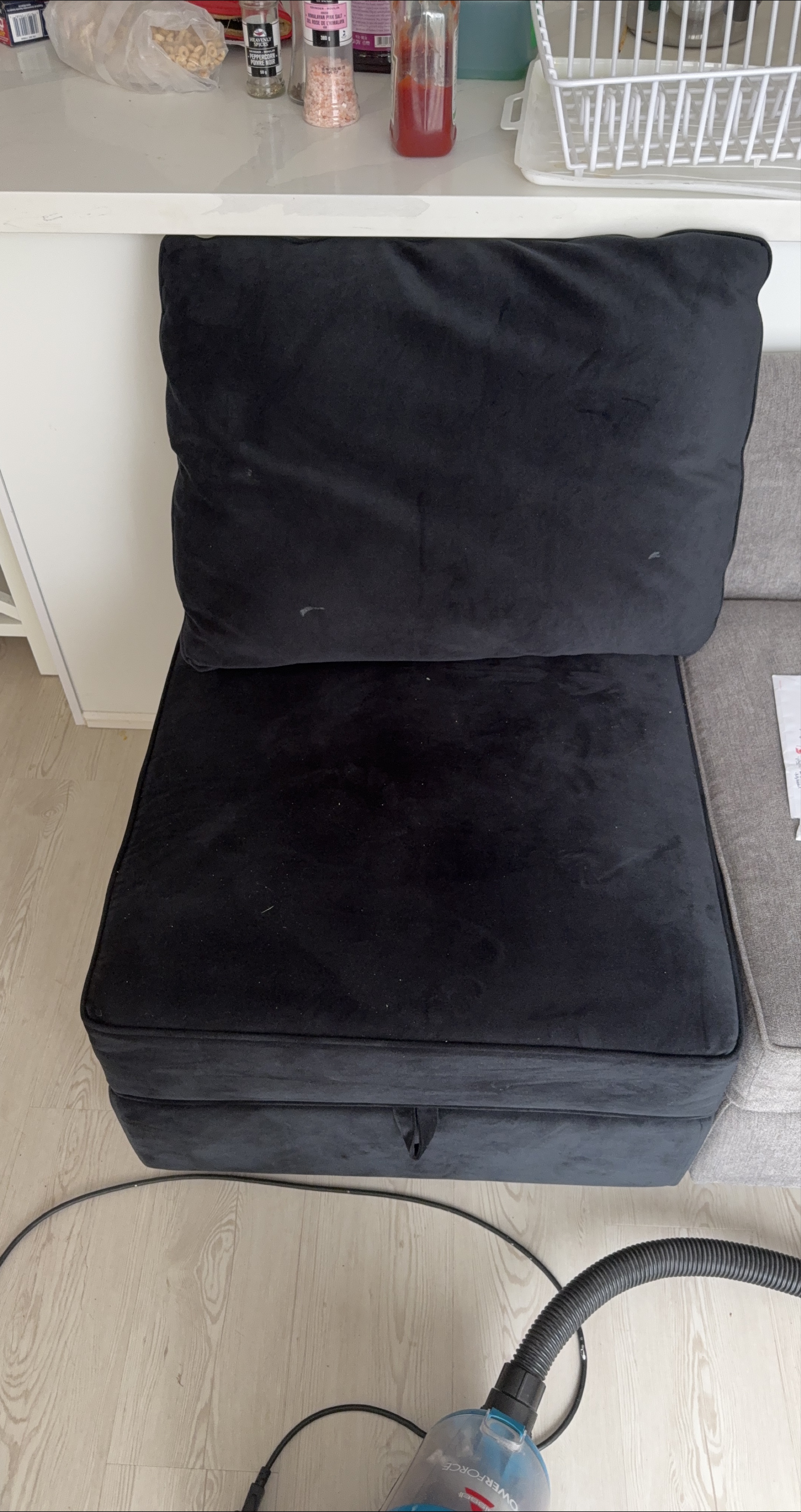 Black Velvet Chair Cushion thumbnail