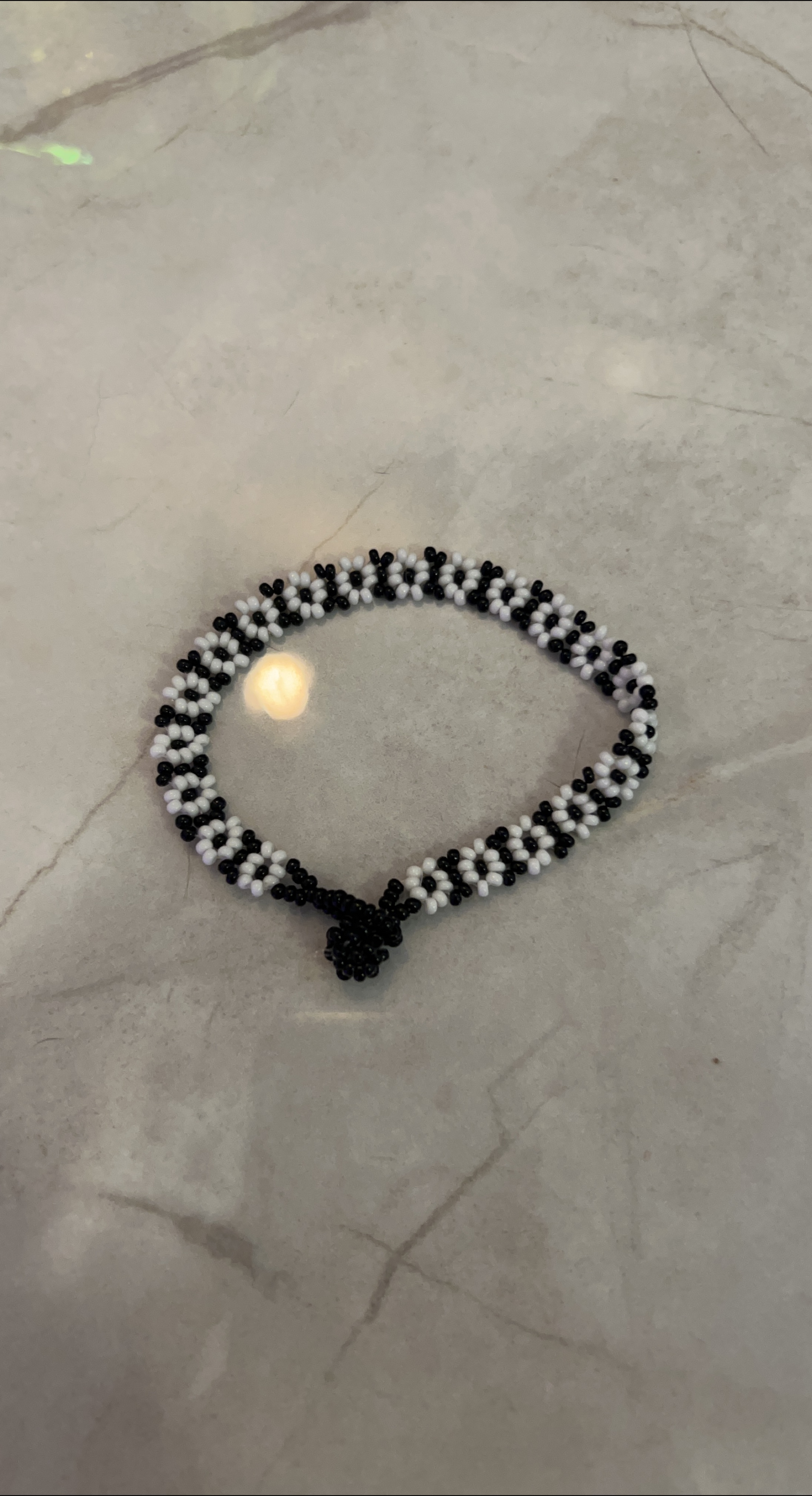 Black and White Beaded Bracelet thumbnail