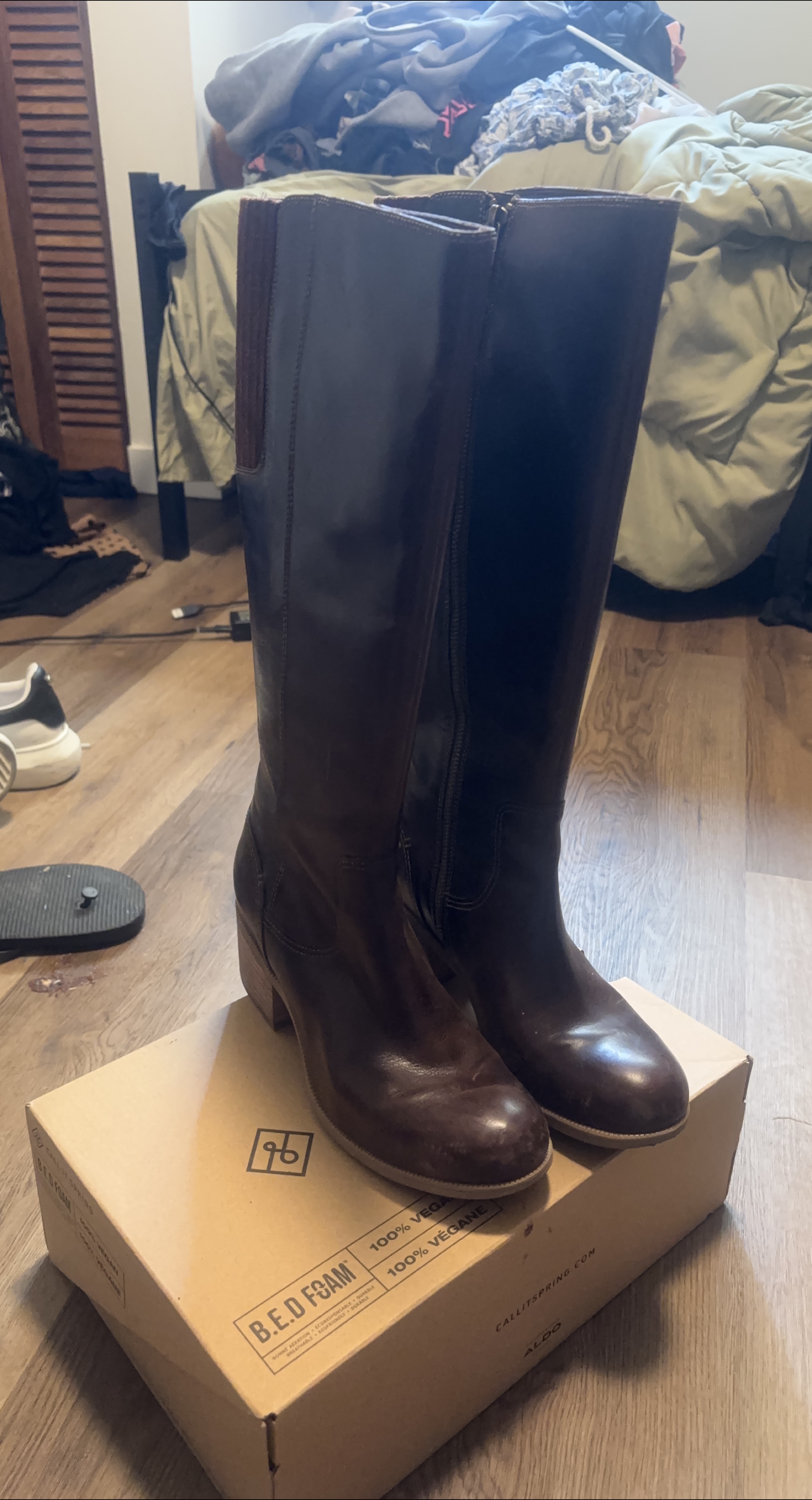 Women's Brown Leather Knee-High Boots