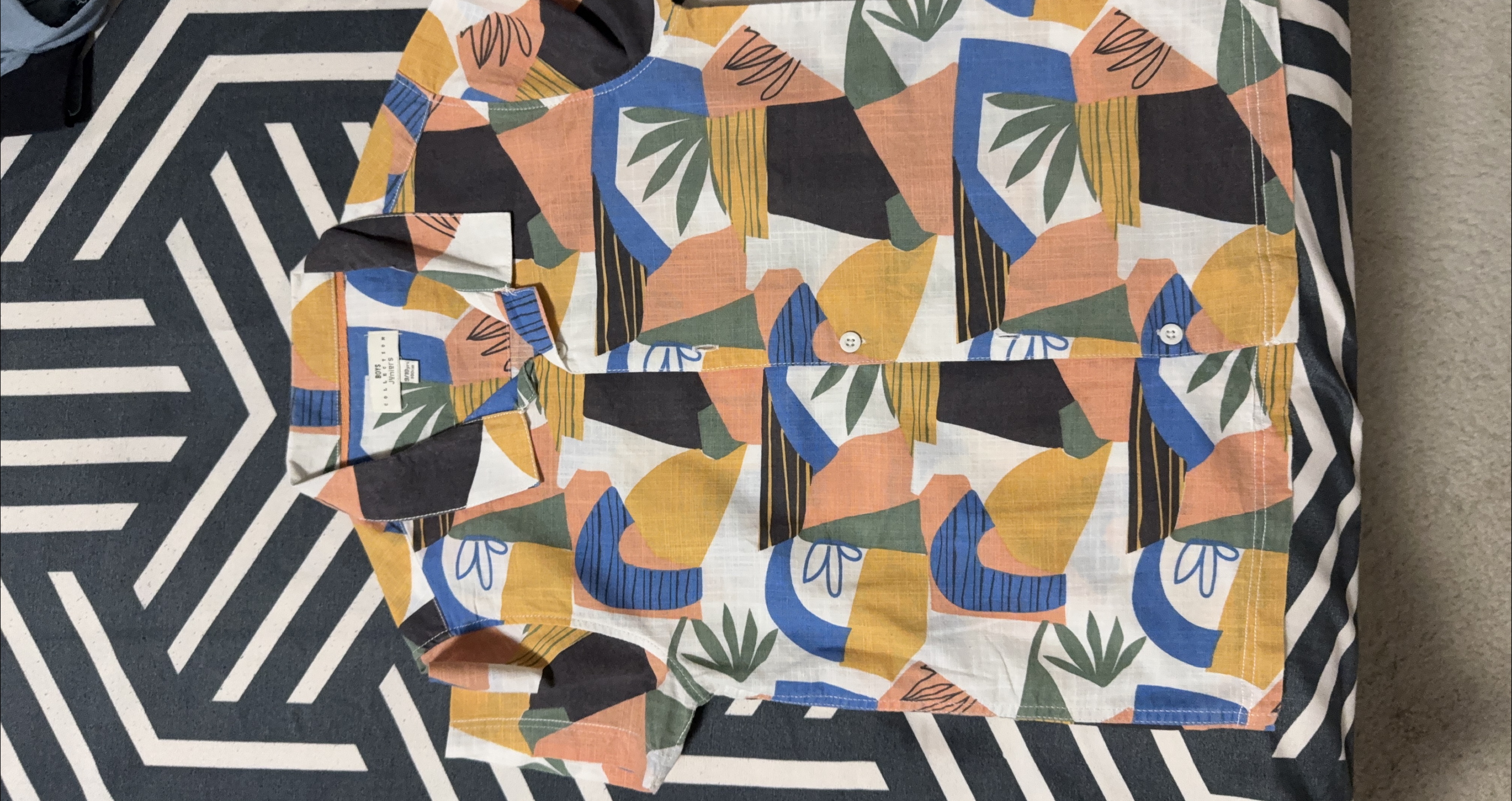 Boys' Abstract Print Collared Shirt thumbnail