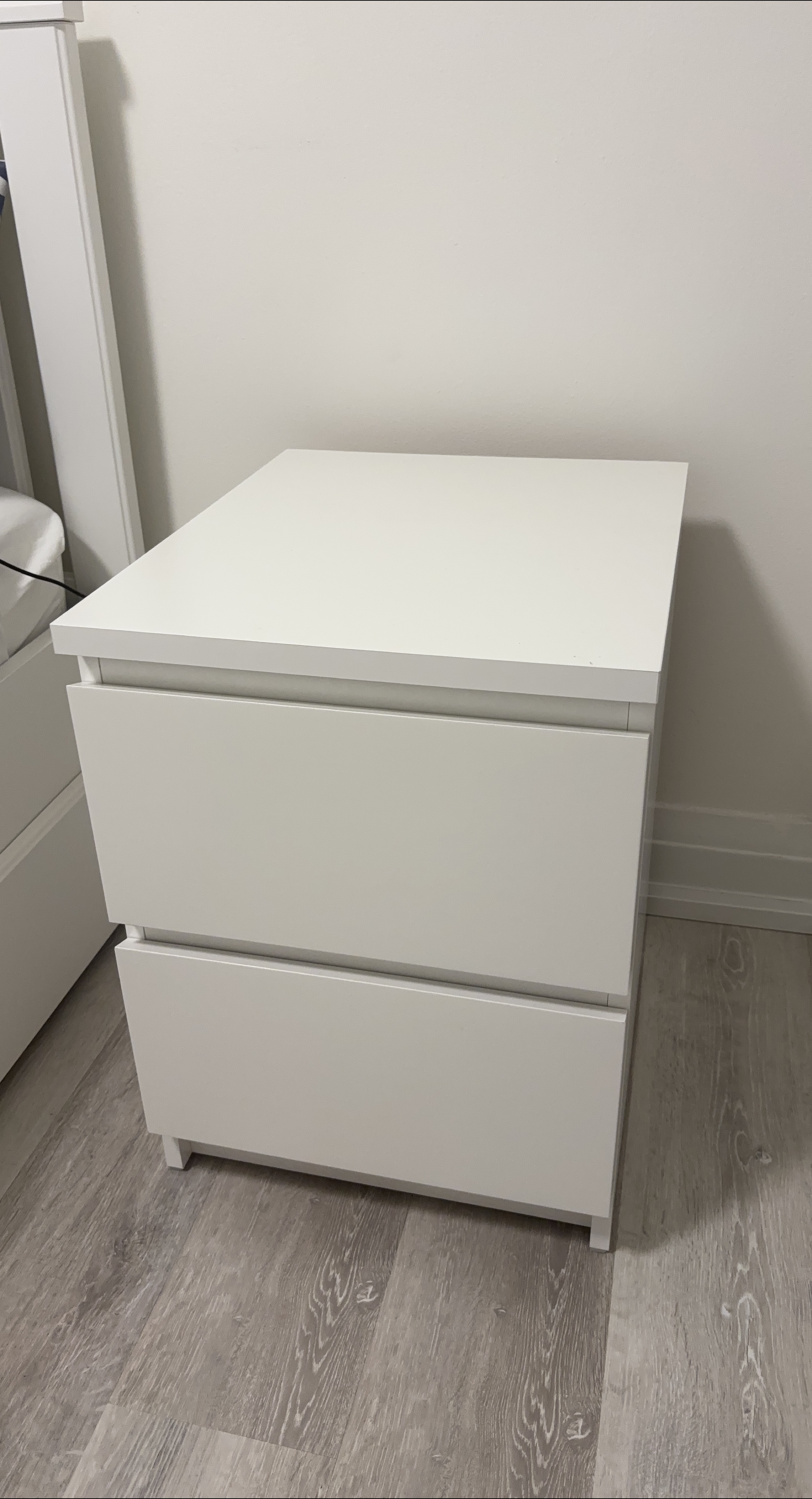Ikea Malm White 2 Drawer Nightstand thumbnail